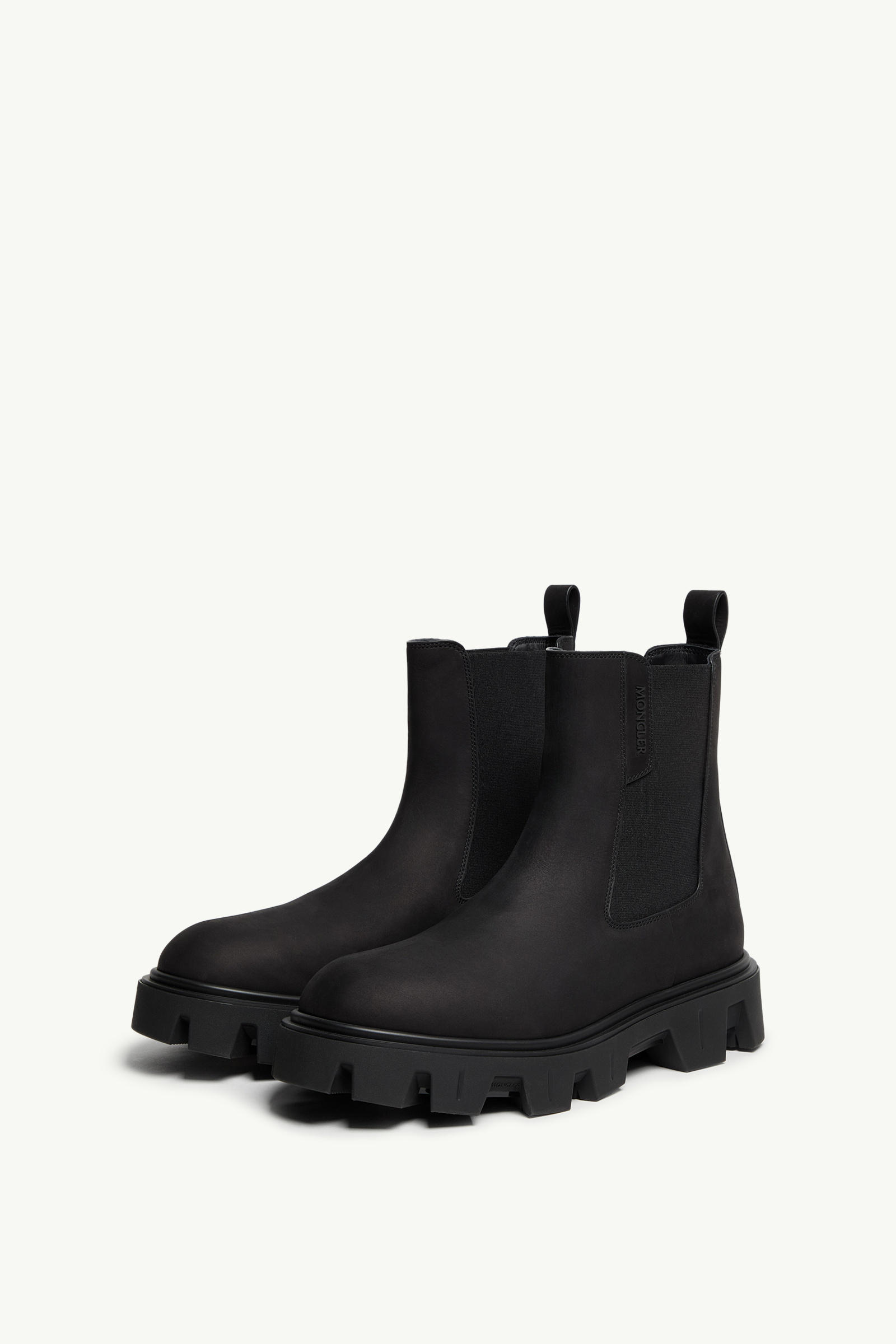 Peak City Nubuck Chelsea Boots Men Black Moncler 3
