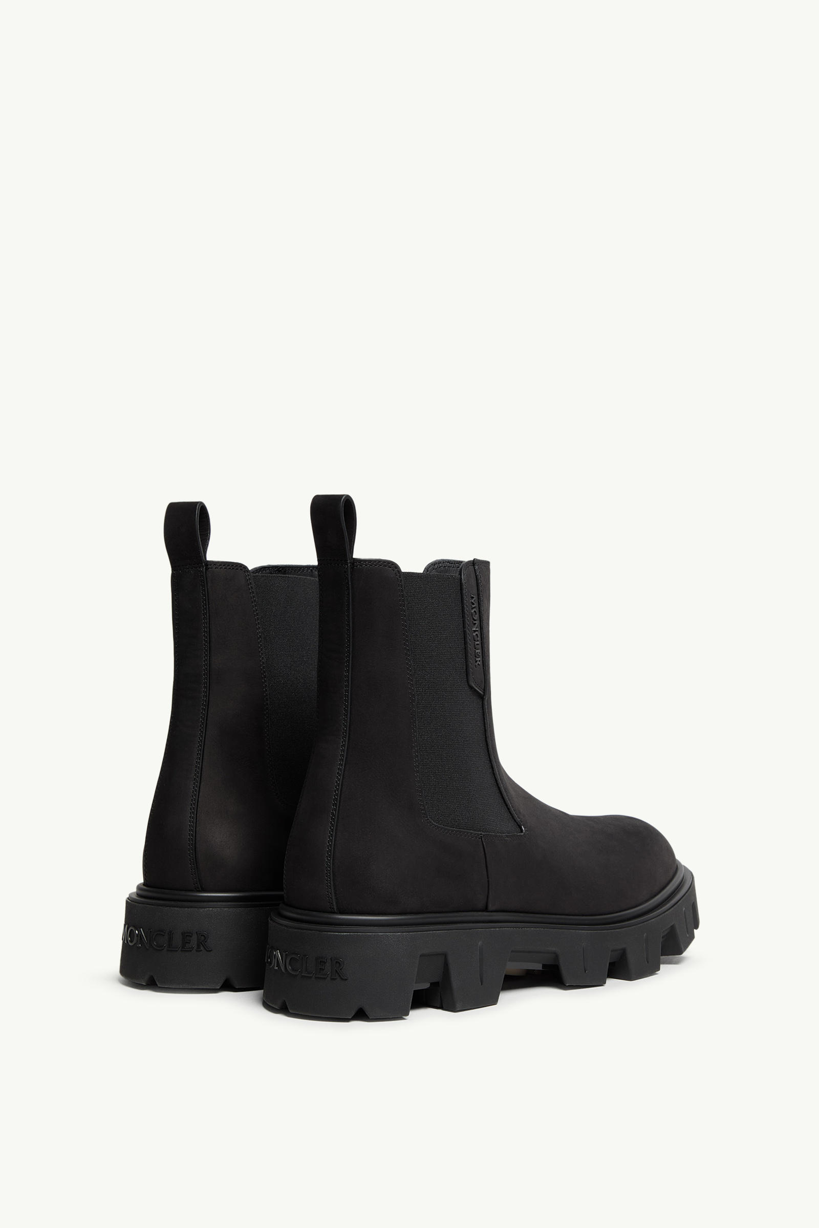 Peak City Nubuck Chelsea Boots Men Black Moncler 4