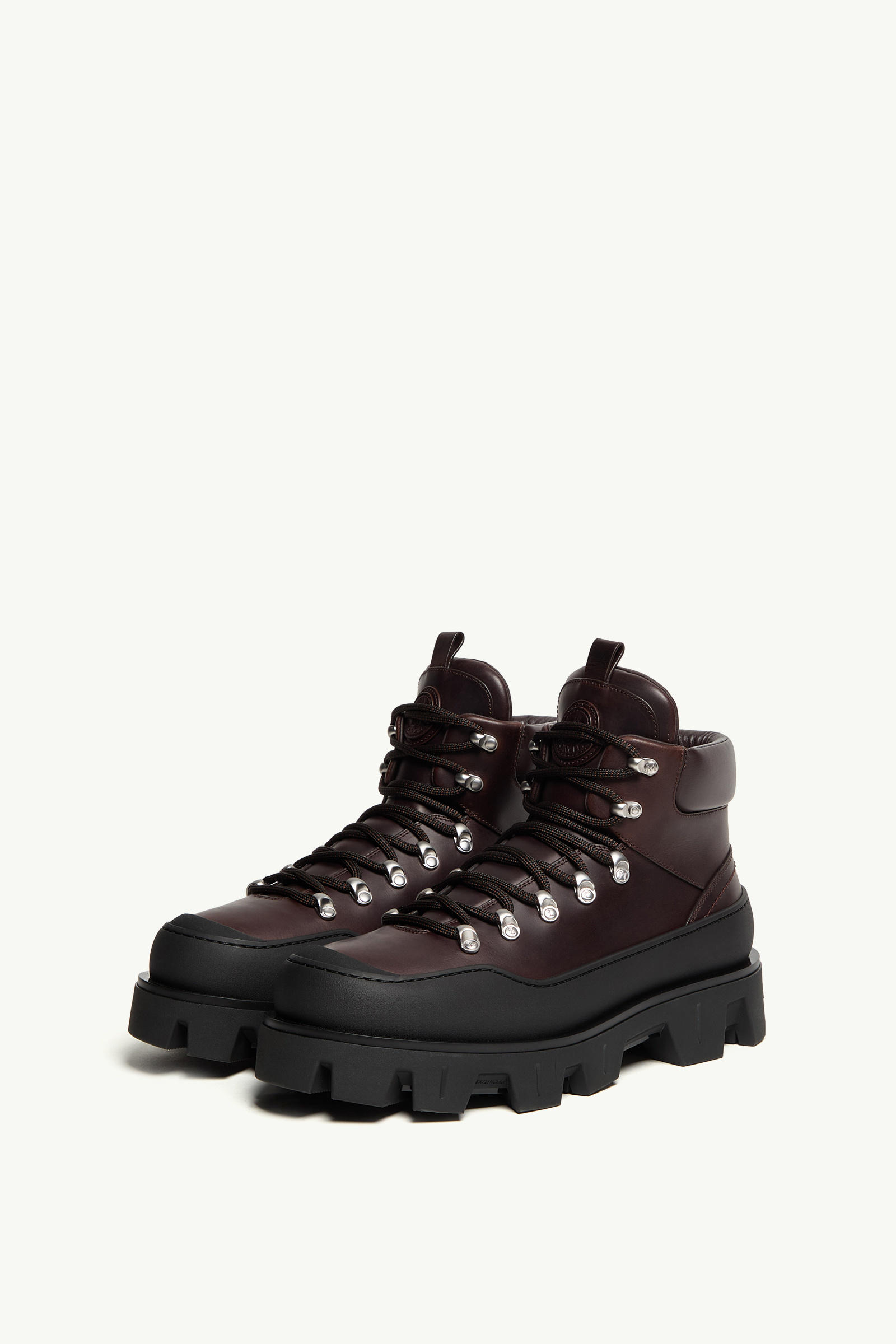 Bottines en cuir Peak Trek Hommes Marron Moncler 3