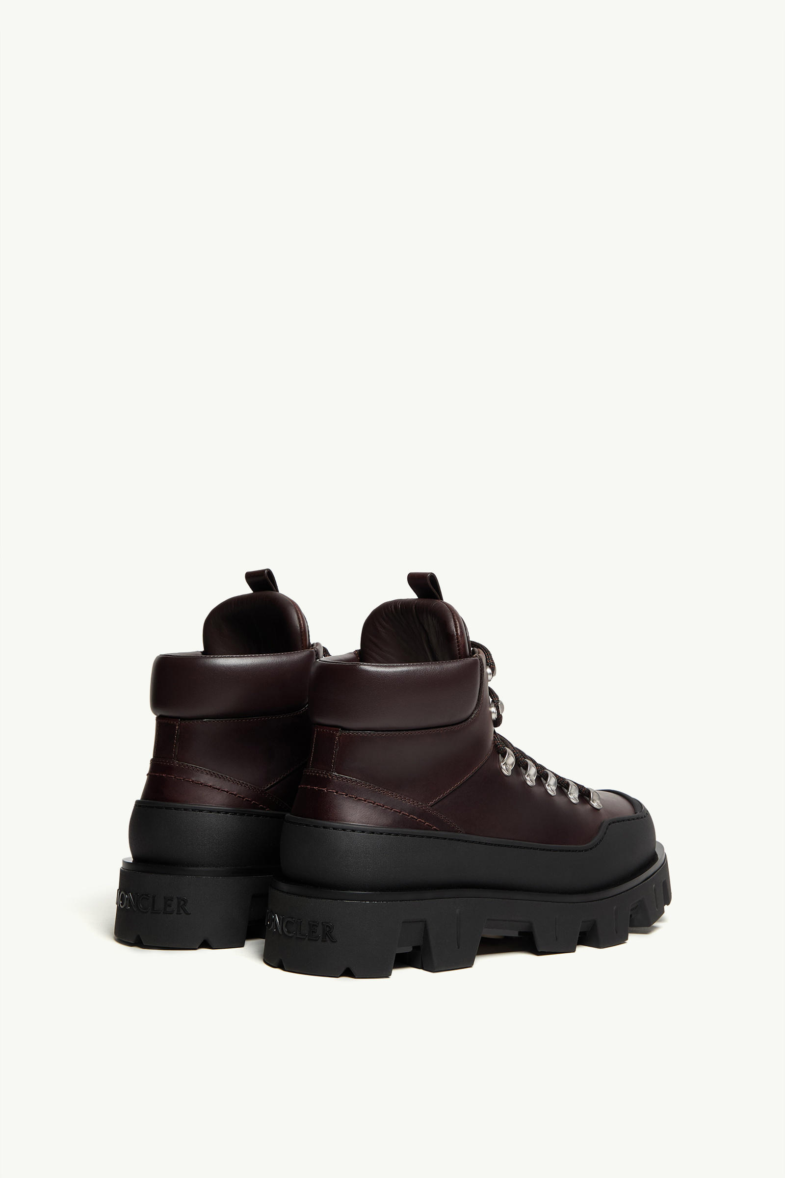 Peak Trek Leather Ankle Boots Men Brown Moncler 4