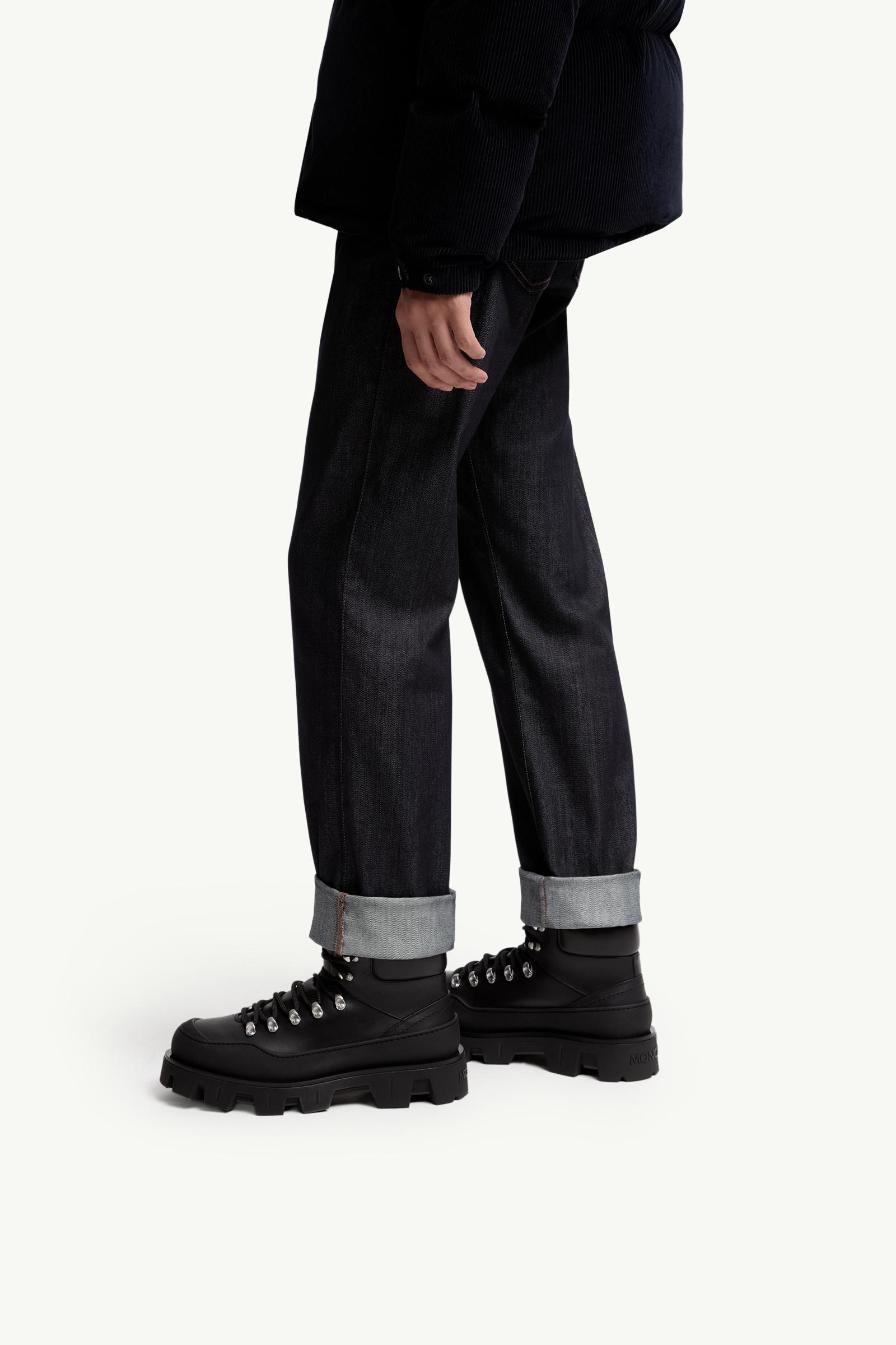 Peak Trek Leather Ankle Boots Men Black Moncler 1