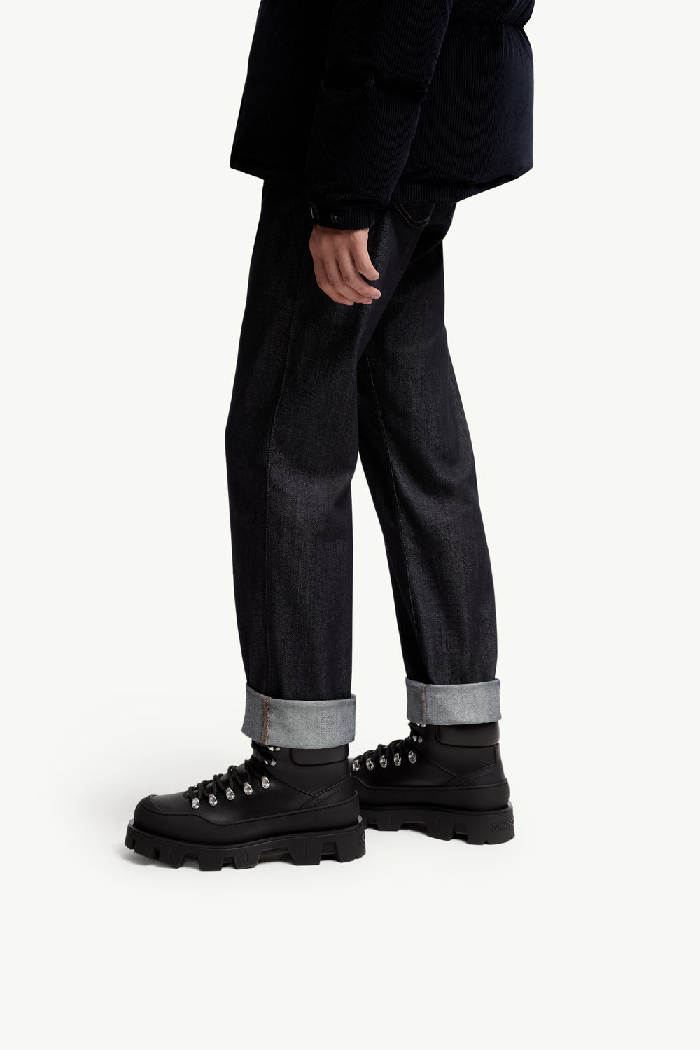 Peak Trek Leather Ankle Boots Men Black Moncler 1