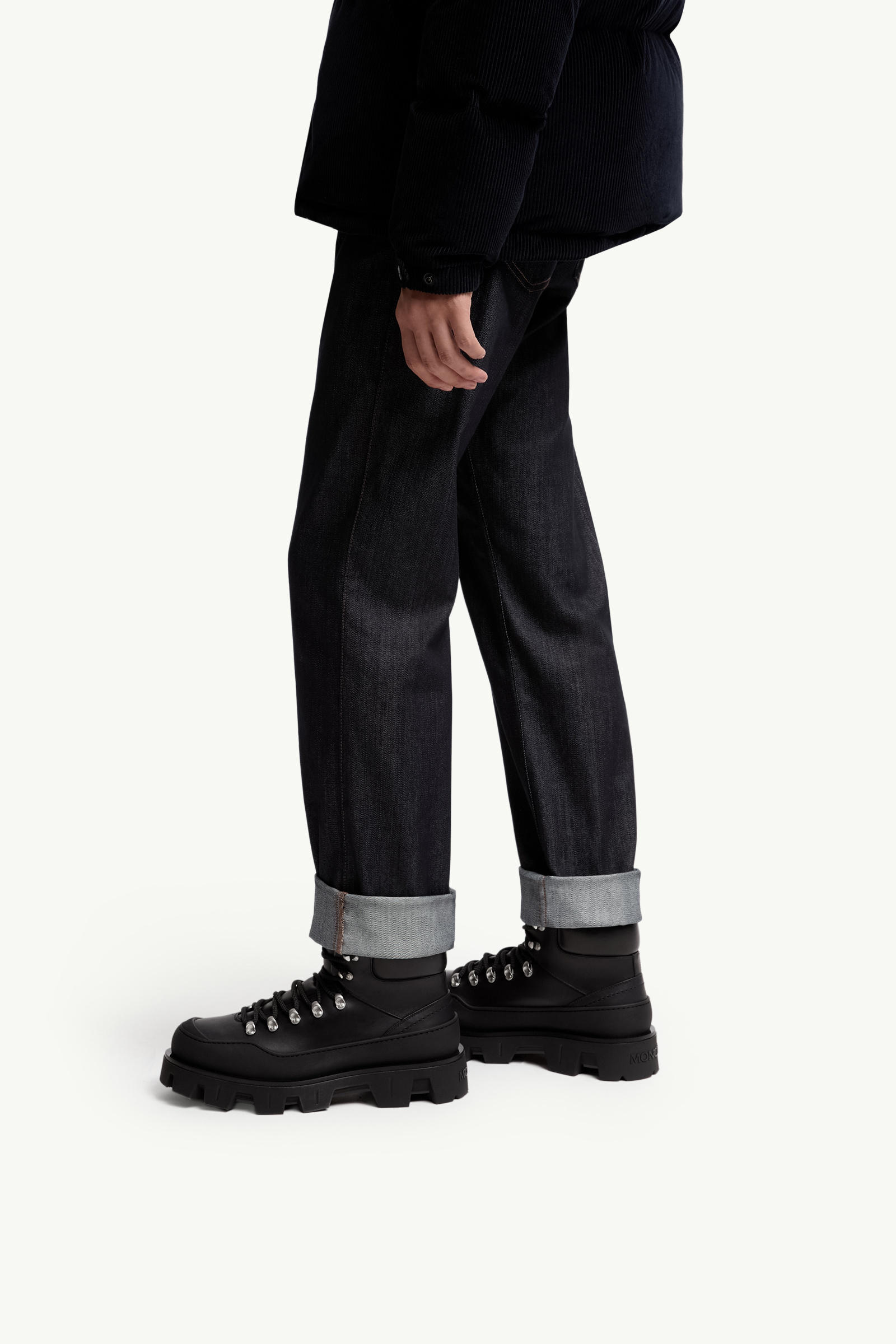 Peak Trek Leather Ankle Boots Men Black Moncler 1