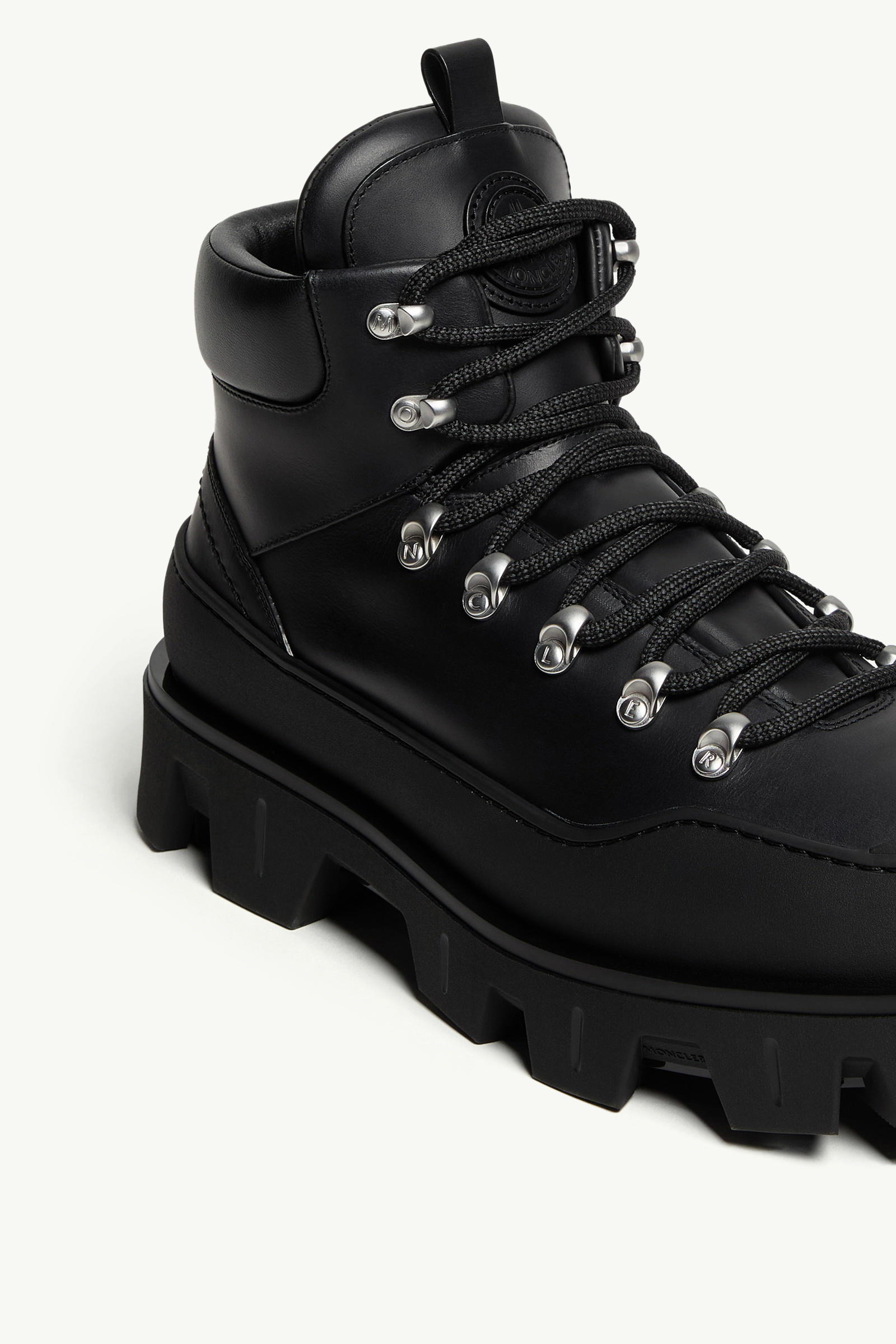 Peak Trek Leather Ankle Boots Men Black Moncler 6