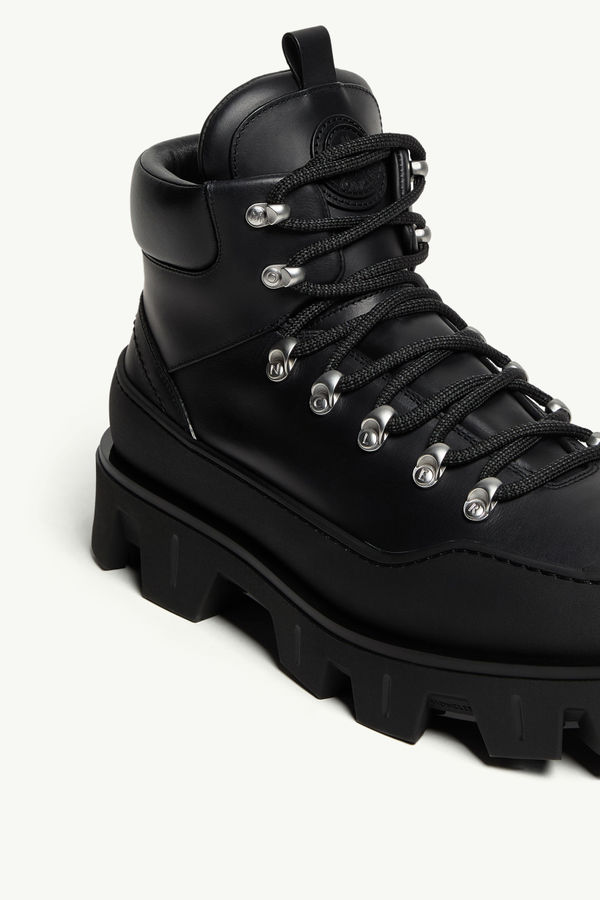 Stivaletti Peak Trek in Pelle Uomo Nero Moncler 6