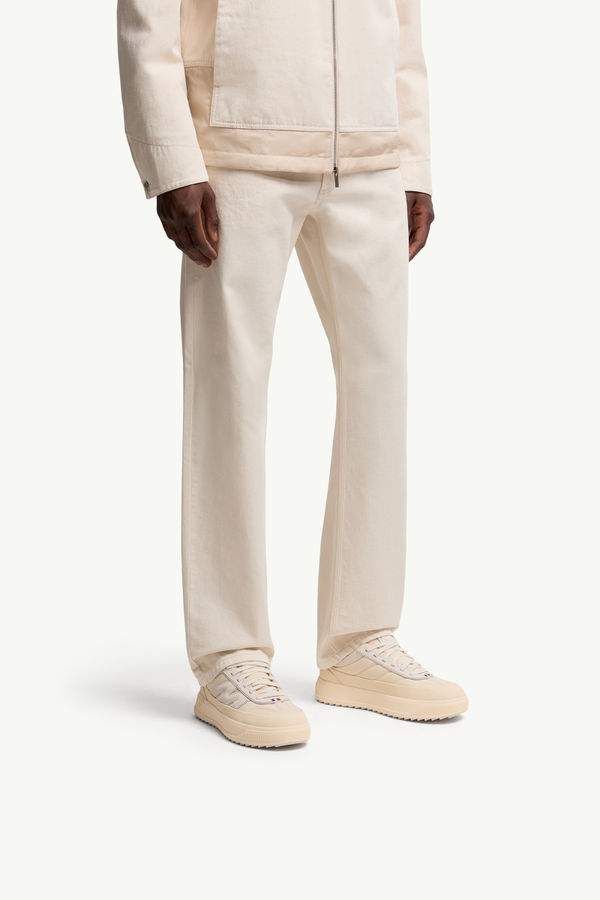 Moncler Altive Nubuck & Suede Trainers Men Light Beige Moncler 1