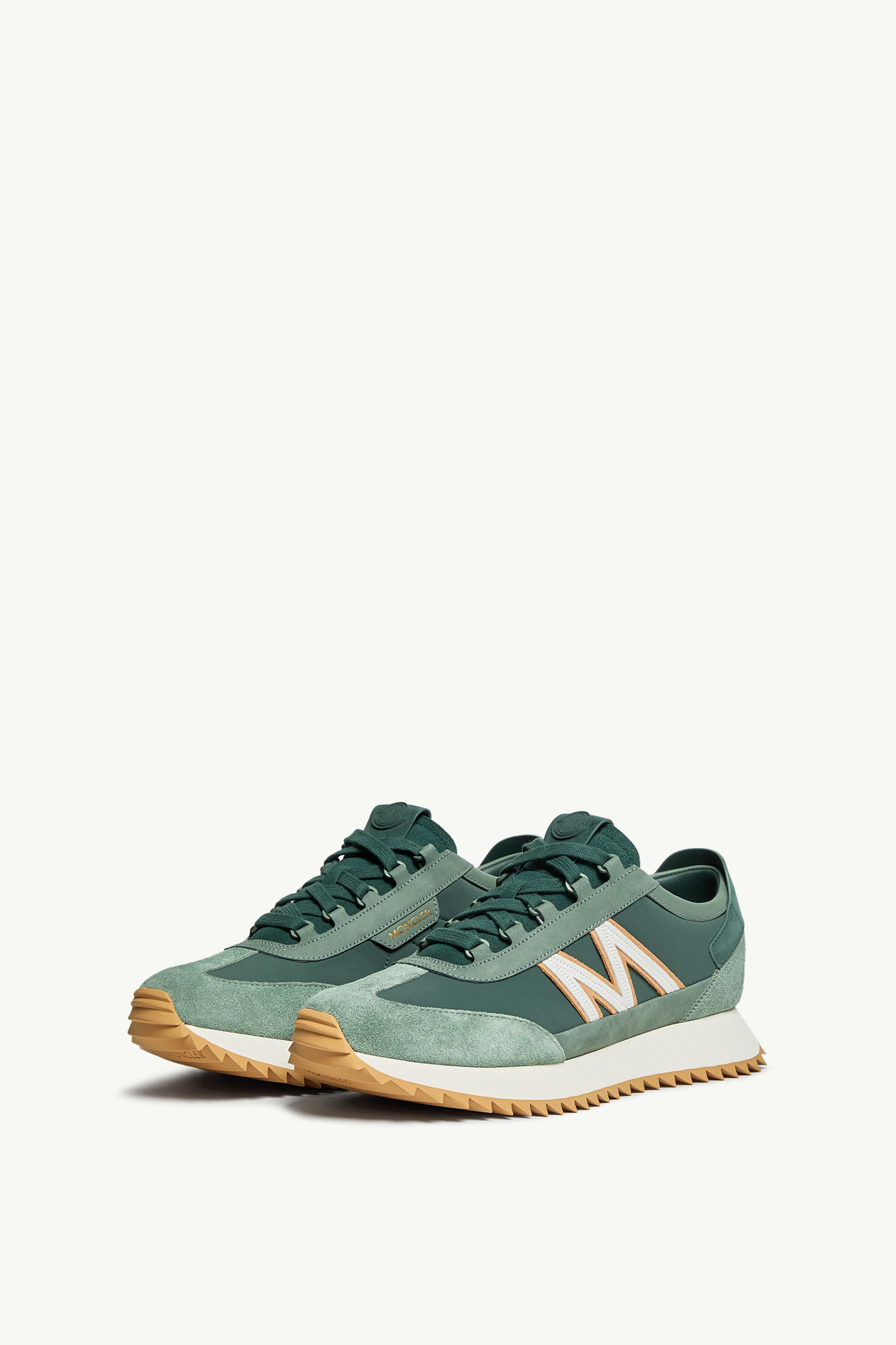 Pacey2 Suede & Nubuck Trainers Men Green Moncler 3