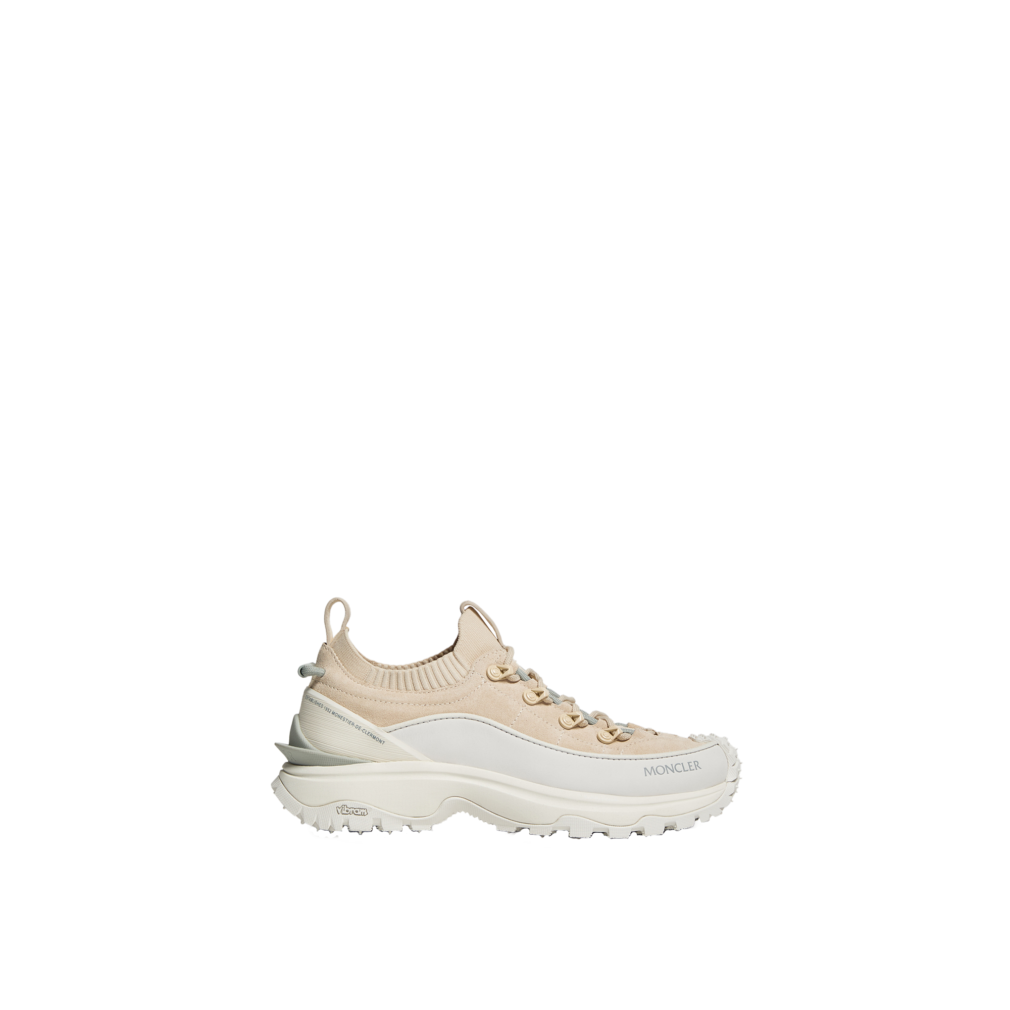 Moncler   Trailgrip Lite3 Nubuck & Suede Trainers for Men in White, Size: 45
