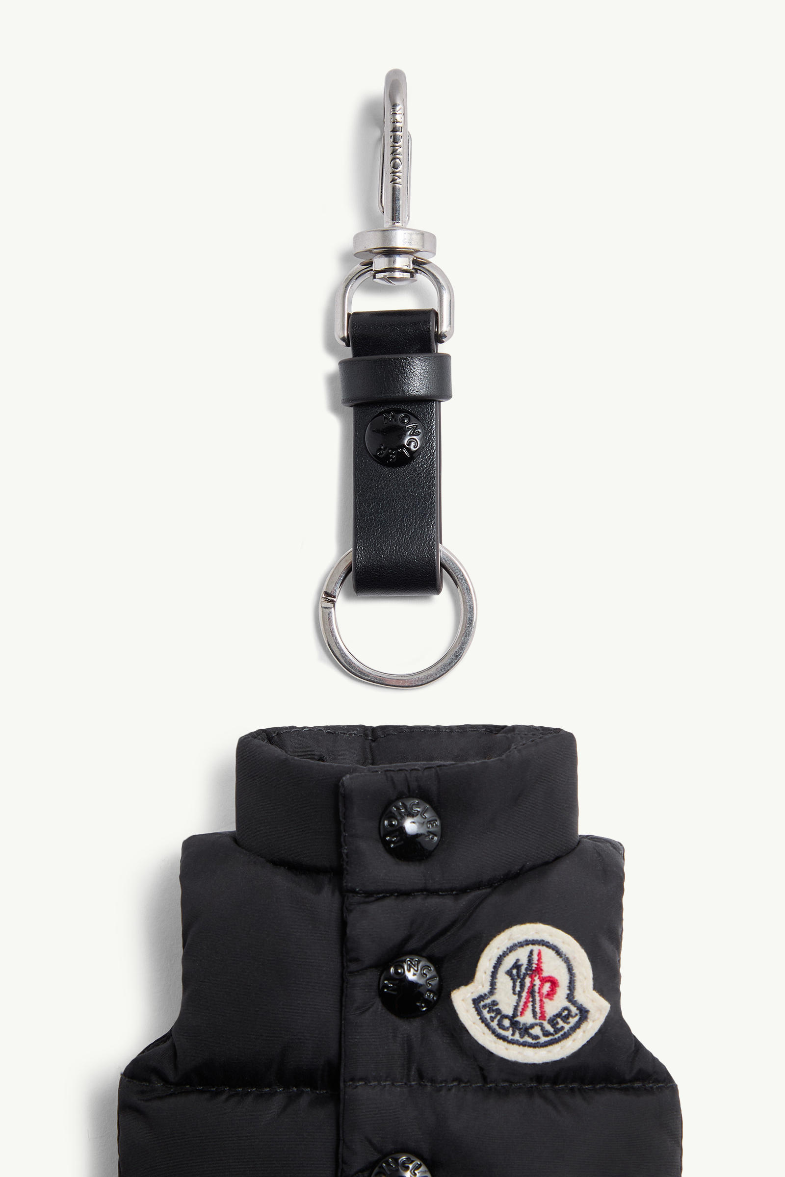 Gilet-Shaped Key Ring Gender Neutral Black Moncler 2
