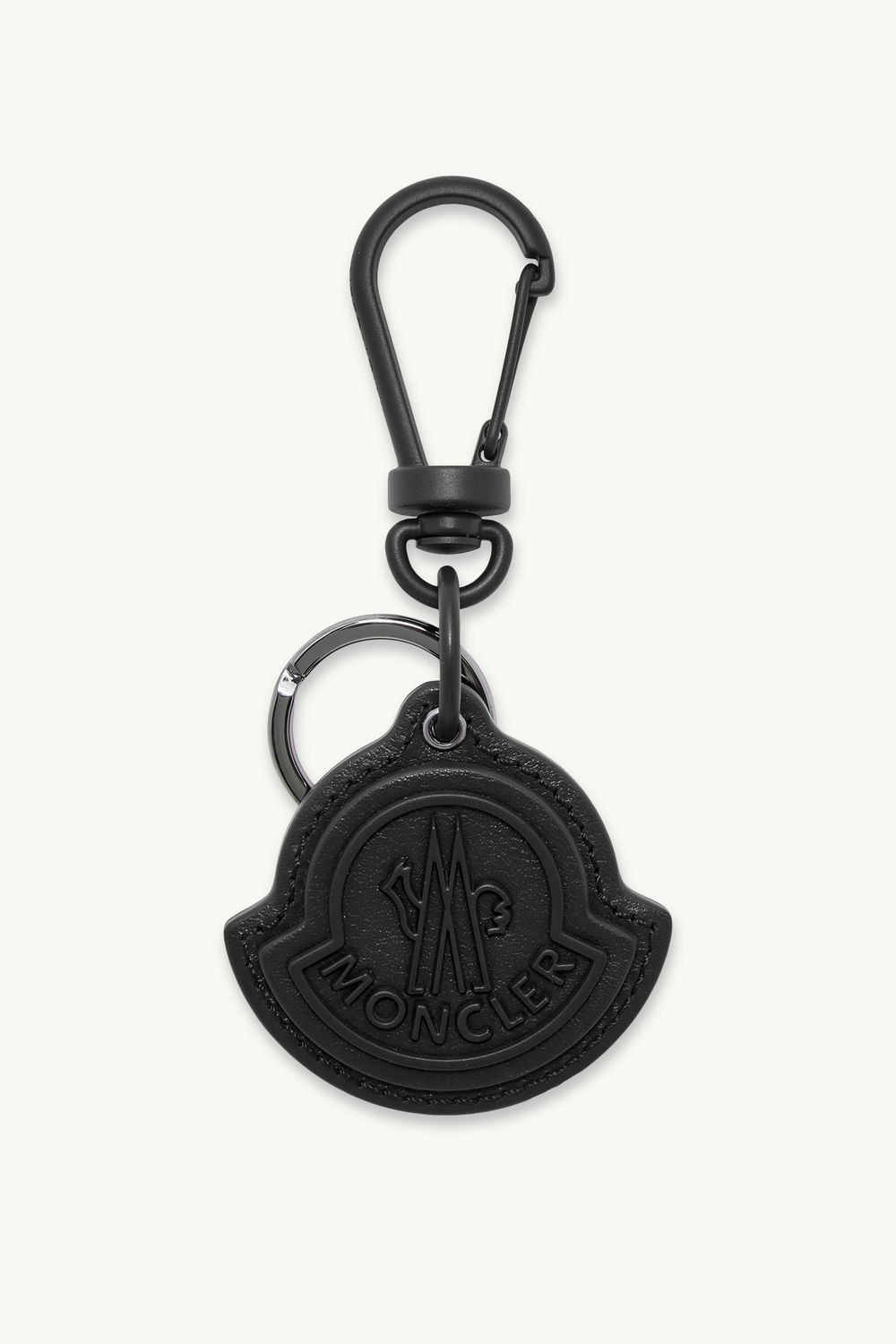 Logo Leather Key Ring Black Moncler 0