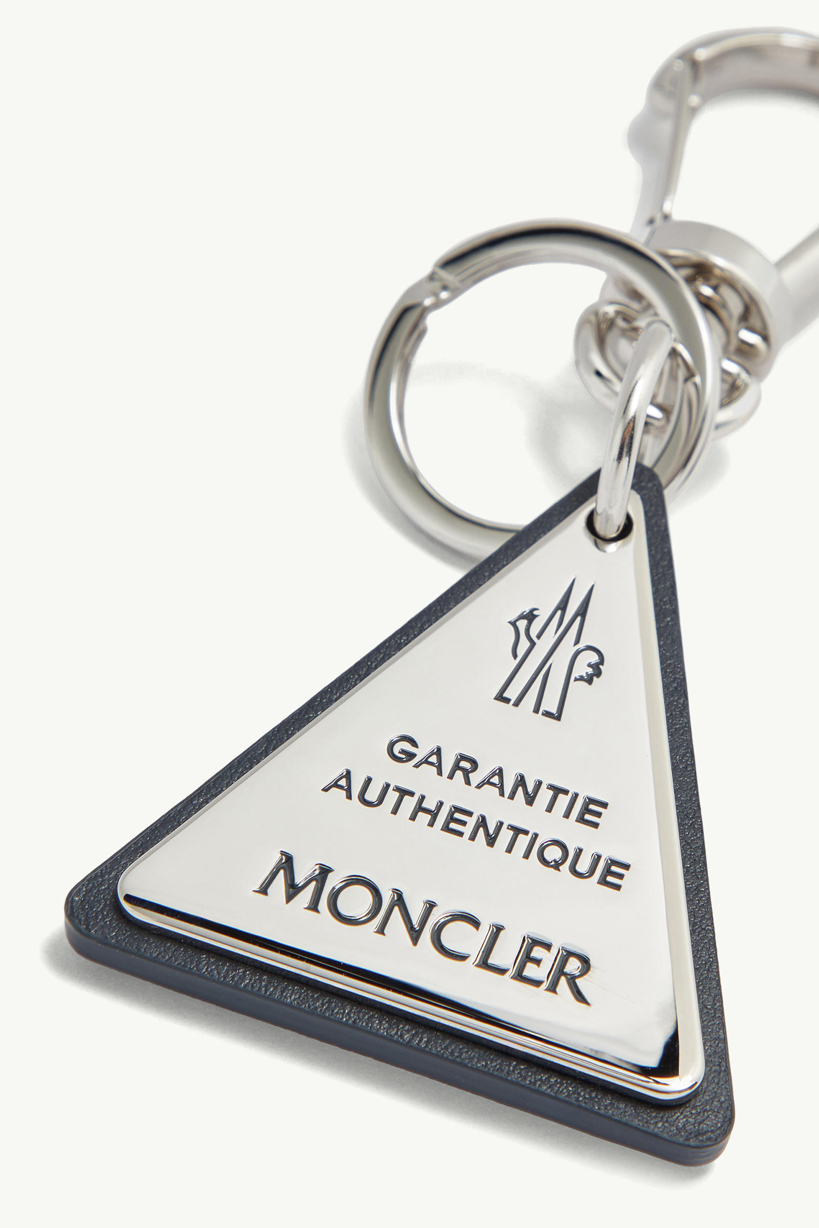 Logo Leather Key Ring Gender Neutral Silver Moncler 3