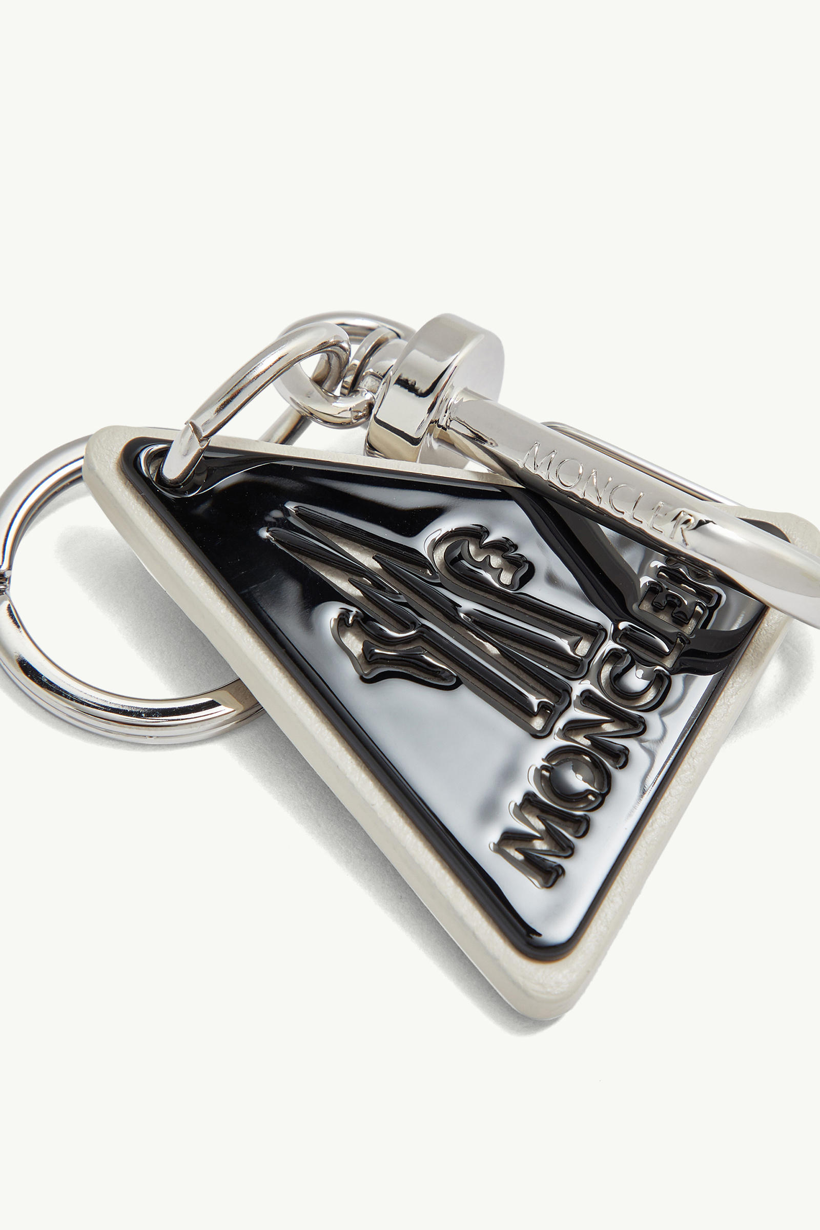 Logo Leather Key Ring Gender Neutral Black Moncler 2