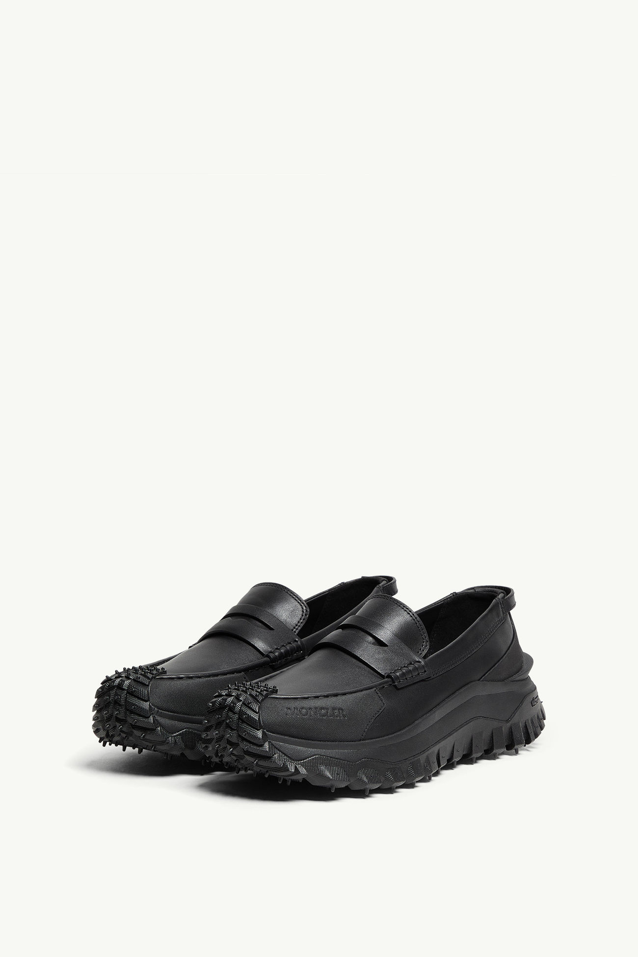 Trailgrip Leather Loafers Women Black Moncler 3