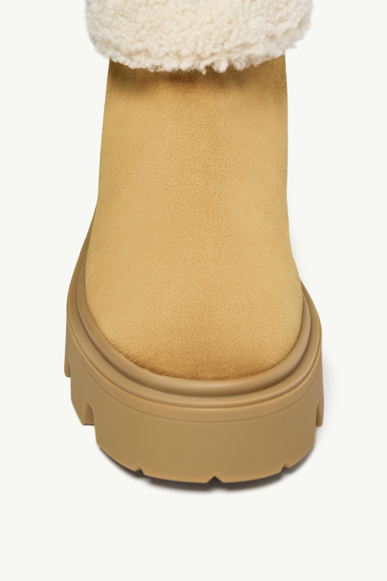 Aurea Mid Suede & Shearling Boots Women Camel Beige Moncler 2