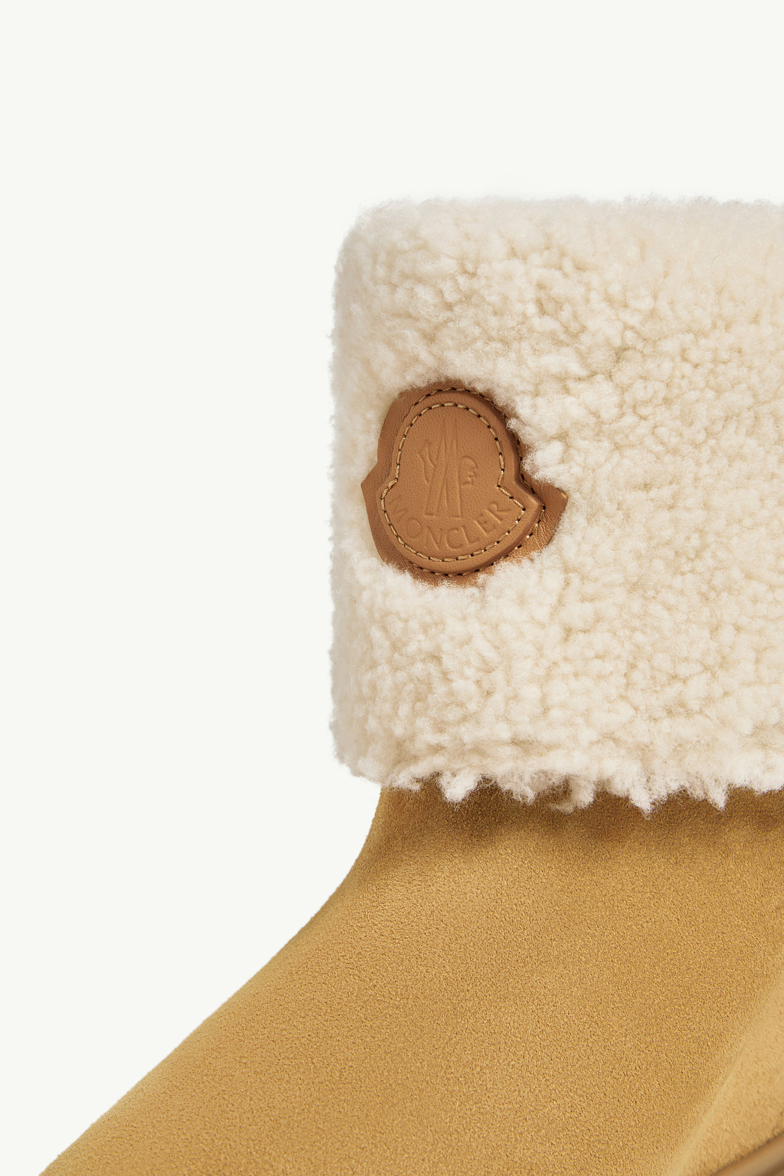 Aurea Mid Suede & Shearling Boots Women Camel Beige Moncler 6