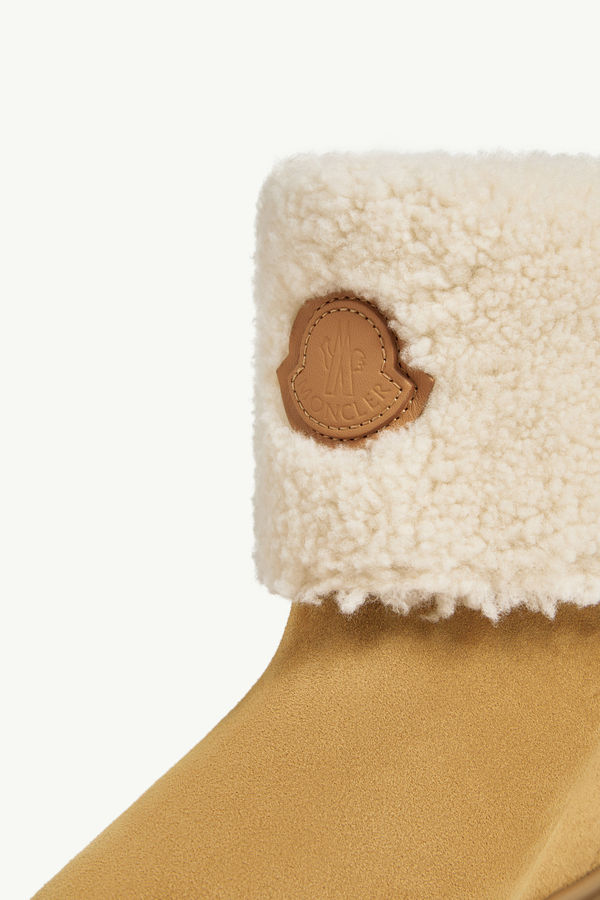 Botas de lana de oveja joven y ante Aurea Mid Mujer Beige Camel Moncler 6