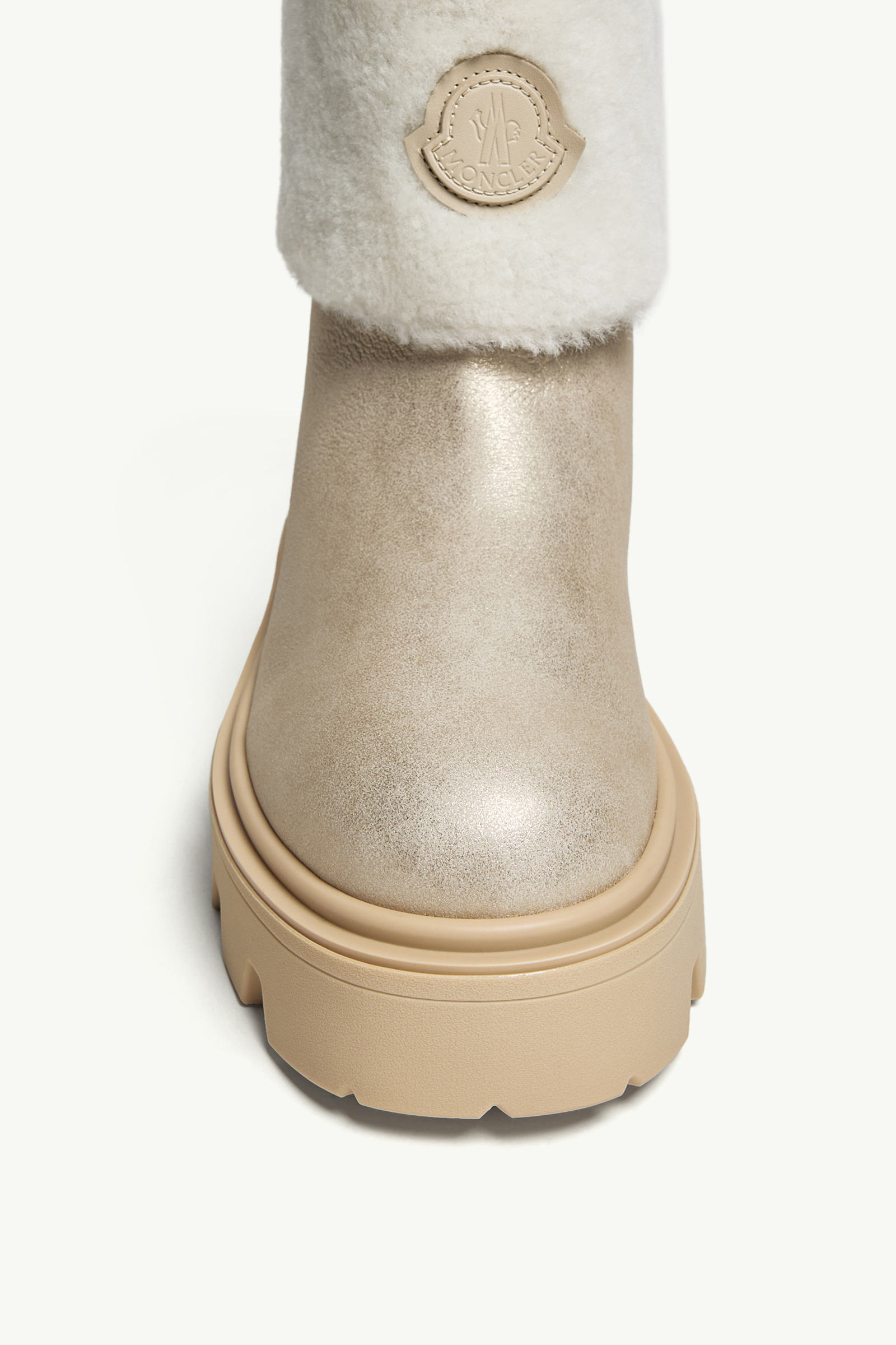 Aurea Mid Shearling Boots Women Silver Moncler 2