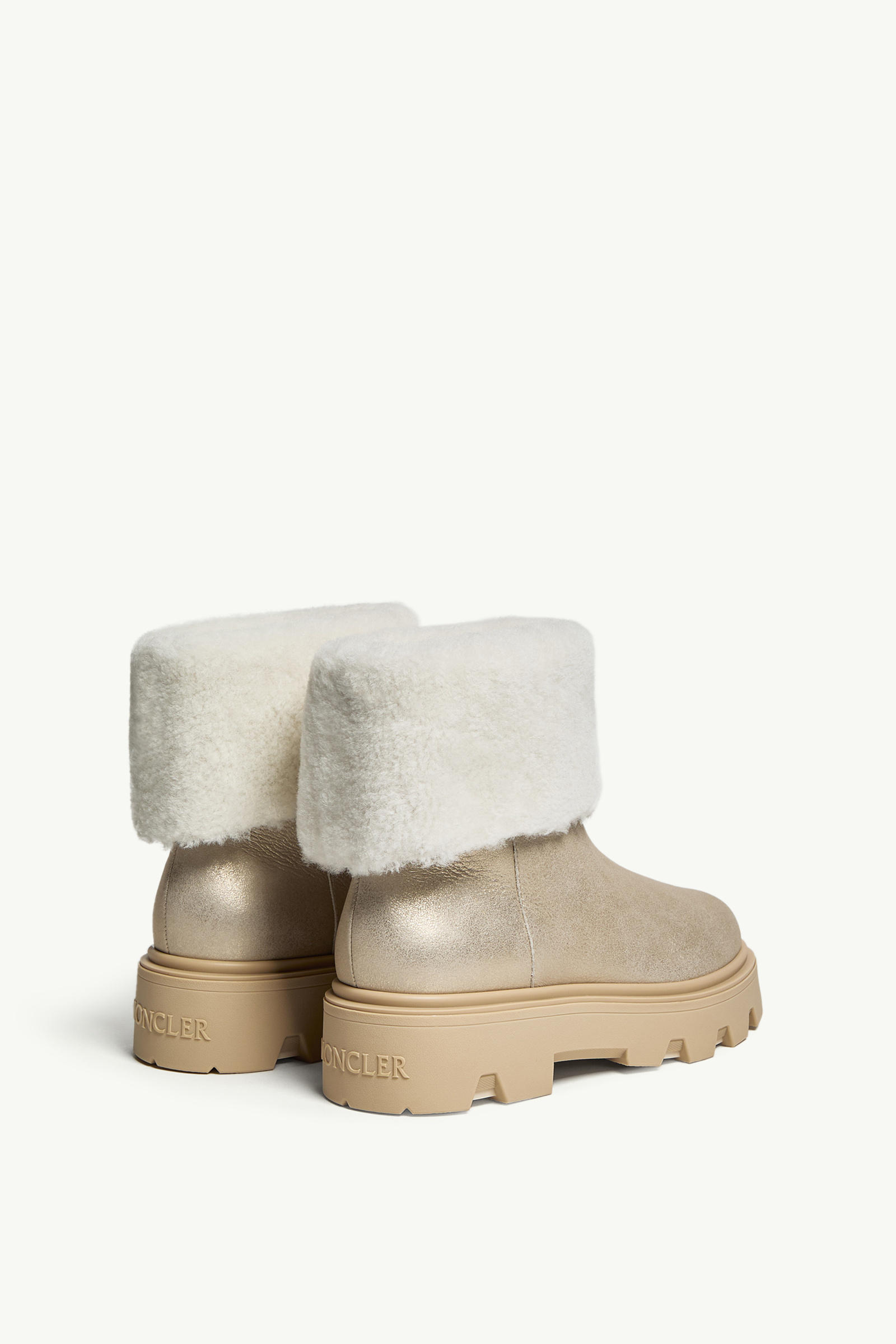 Stivaletti in Shearling Aurea Donna Argento Moncler 4
