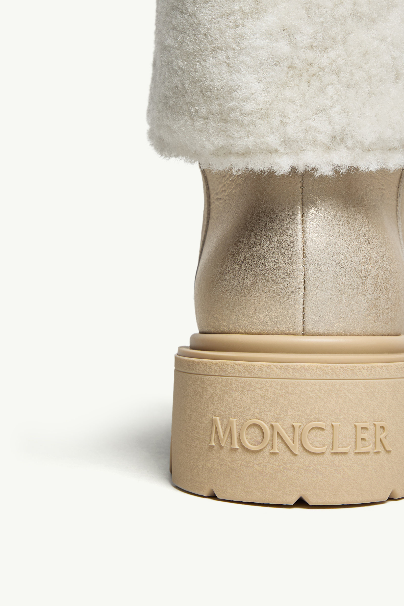 Aurea Mid Shearling Boots Women Silver Moncler 6