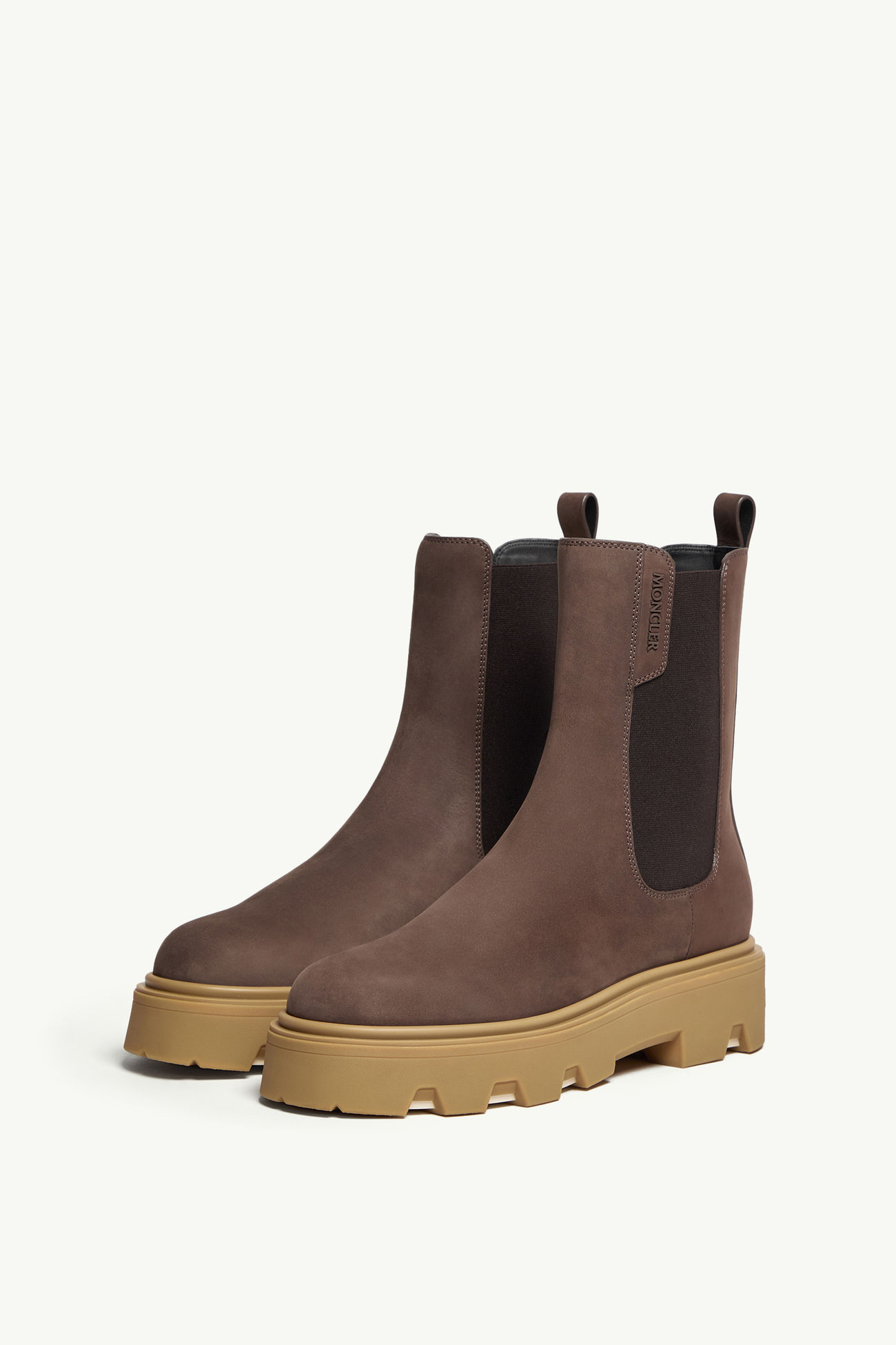 Aurea Nubuck Chelsea Boots Women Brown Moncler 3