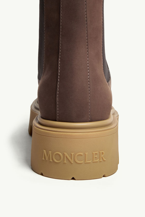 Aurea Nubuck Chelsea Boots Women Brown Moncler 6