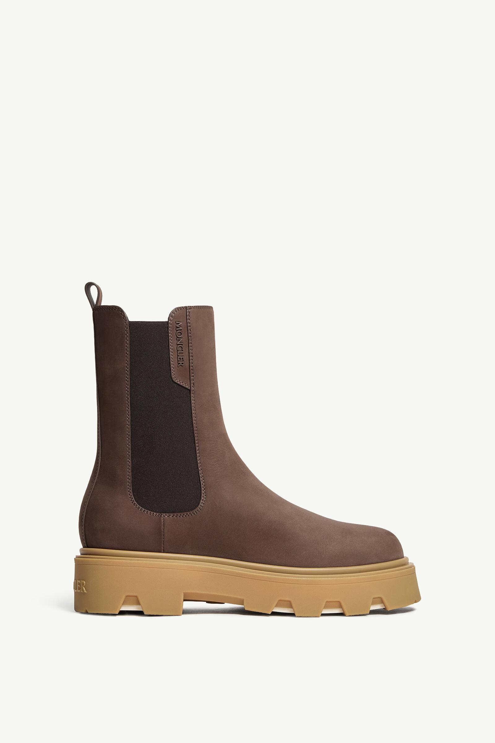 Brown Aurea Nubuck Chelsea Boots - Boots for Women | Moncler US