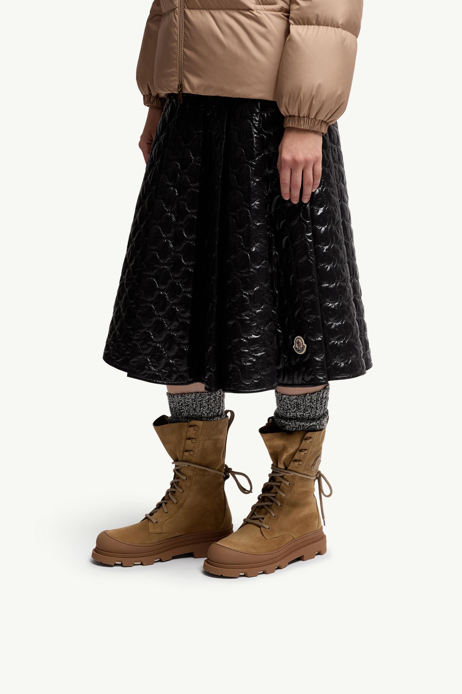 Vera High Suede Lace-Up Boots Women Camel Beige Moncler 1