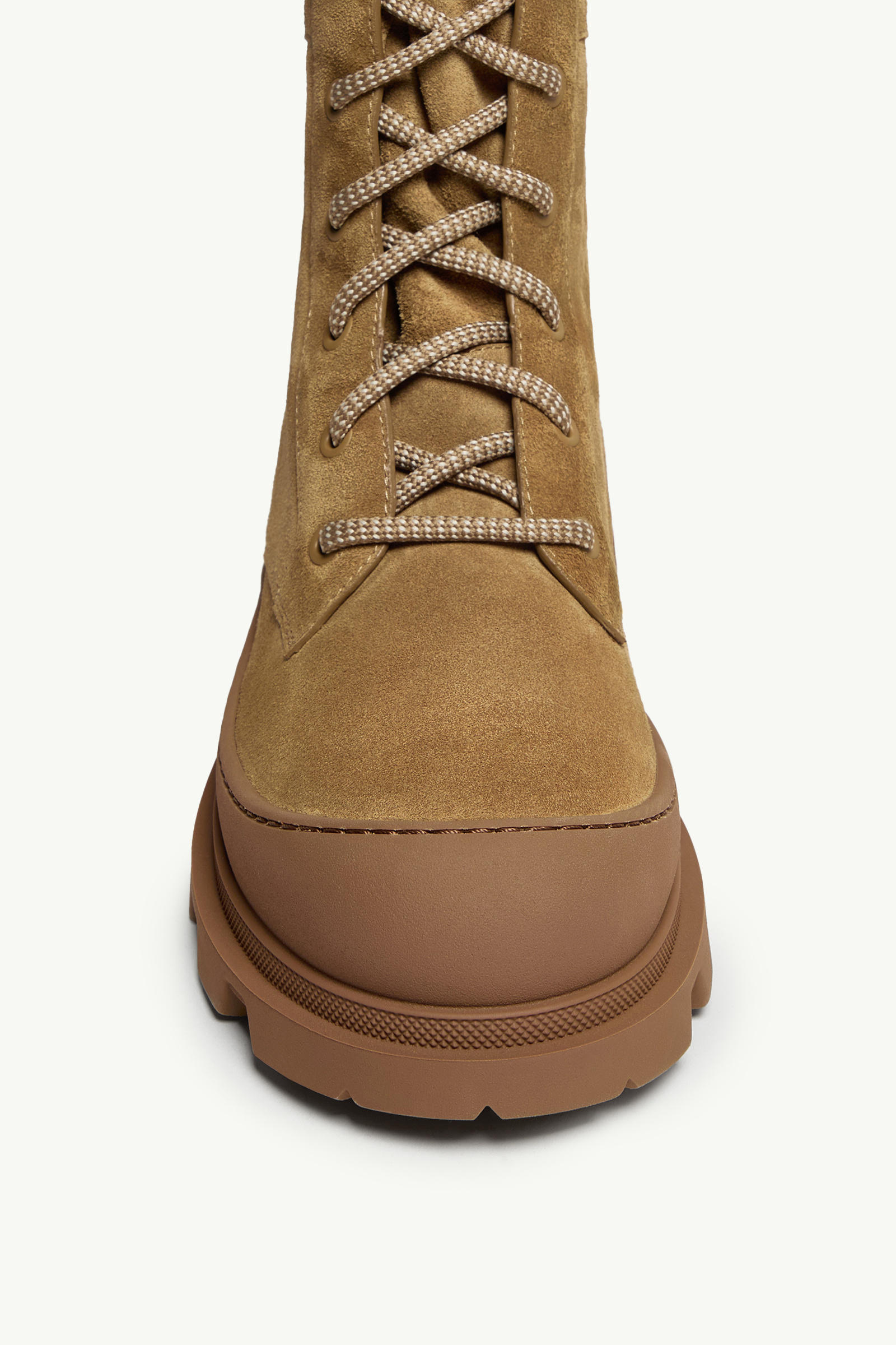 Vera High Suede Lace-Up Boots Women Camel Beige Moncler 2