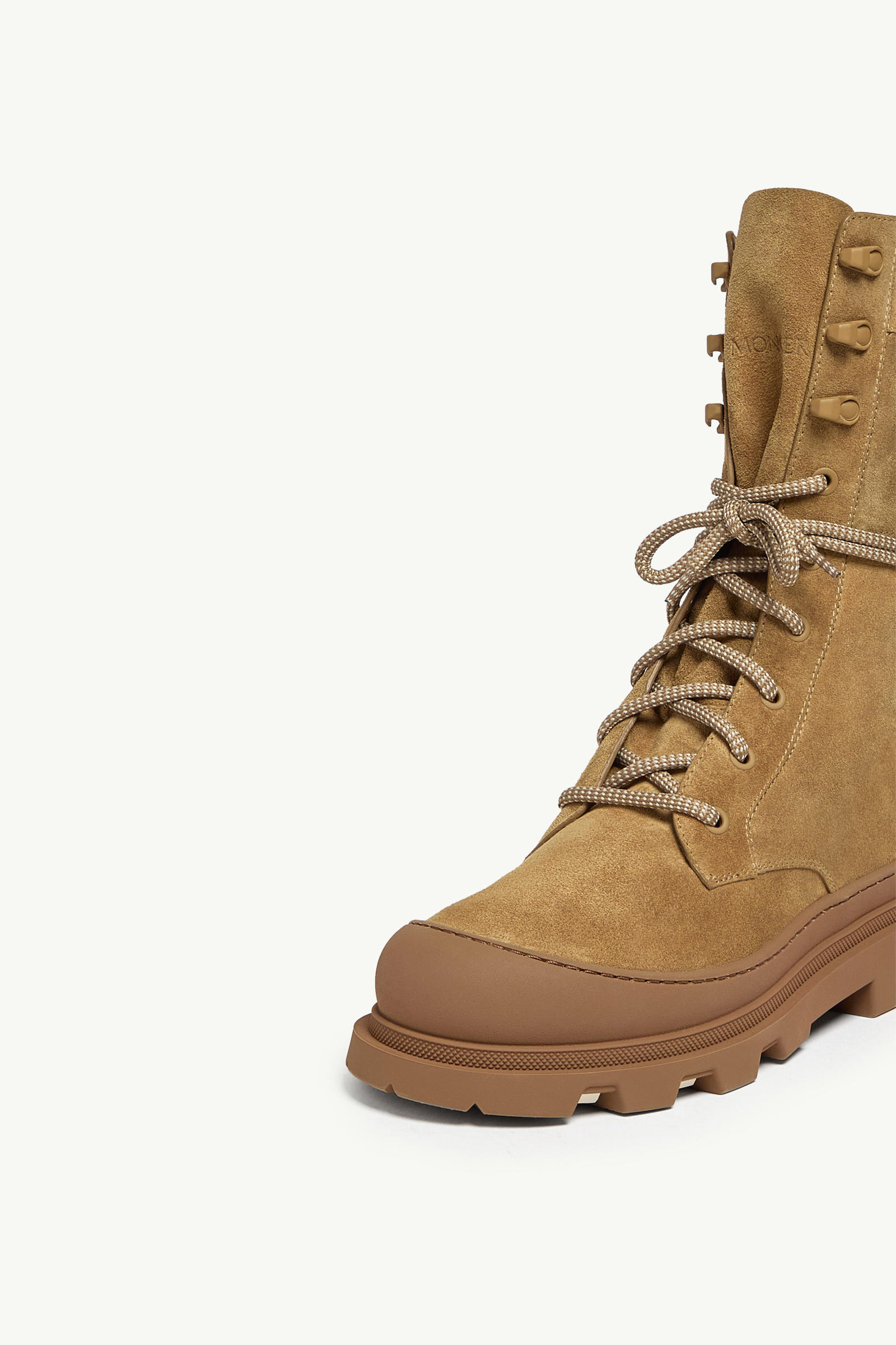 Vera High Suede Lace-Up Boots Women Camel Beige Moncler 6