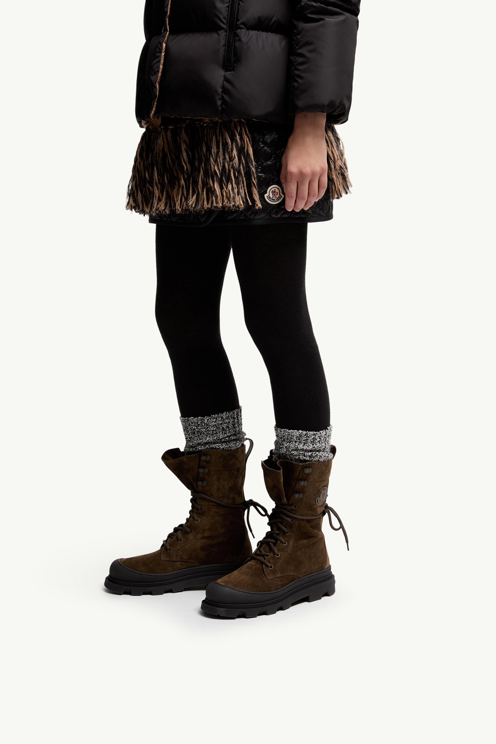 Vera High Suede Lace-Up Boots Women Olive Green Moncler 1