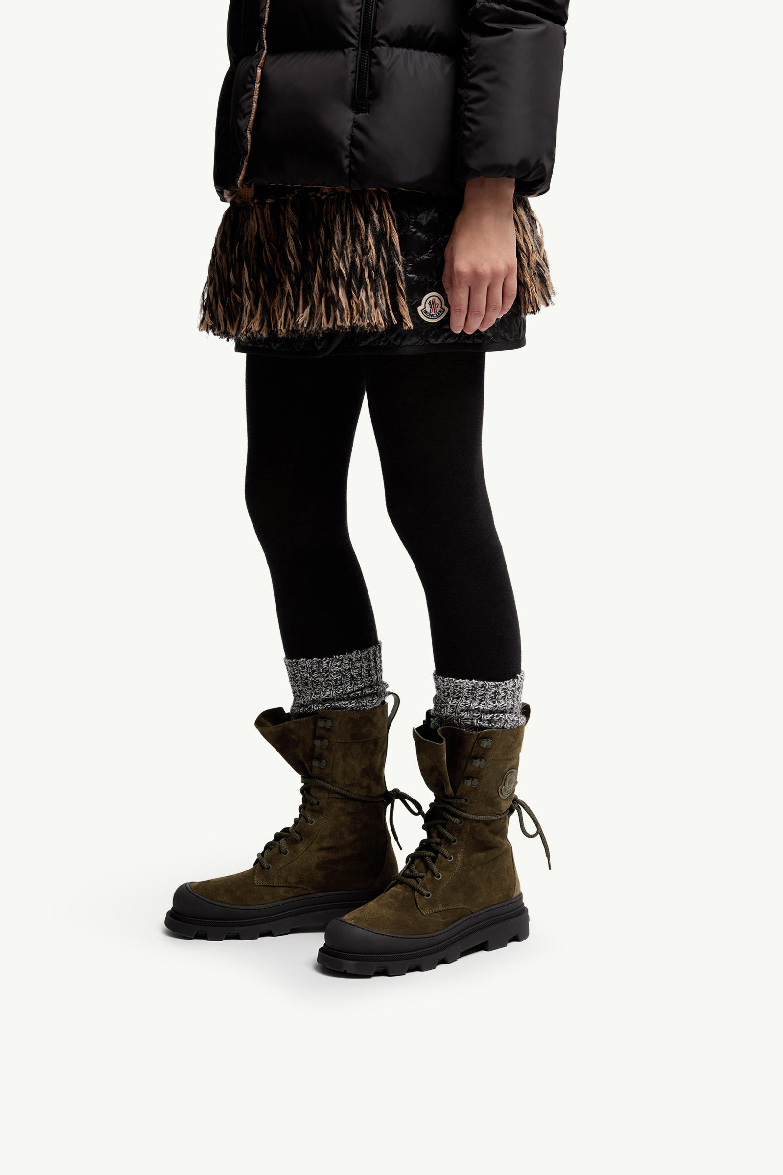 Botas con cordones de ante Vera High Mujer Verde Oliva Moncler 1