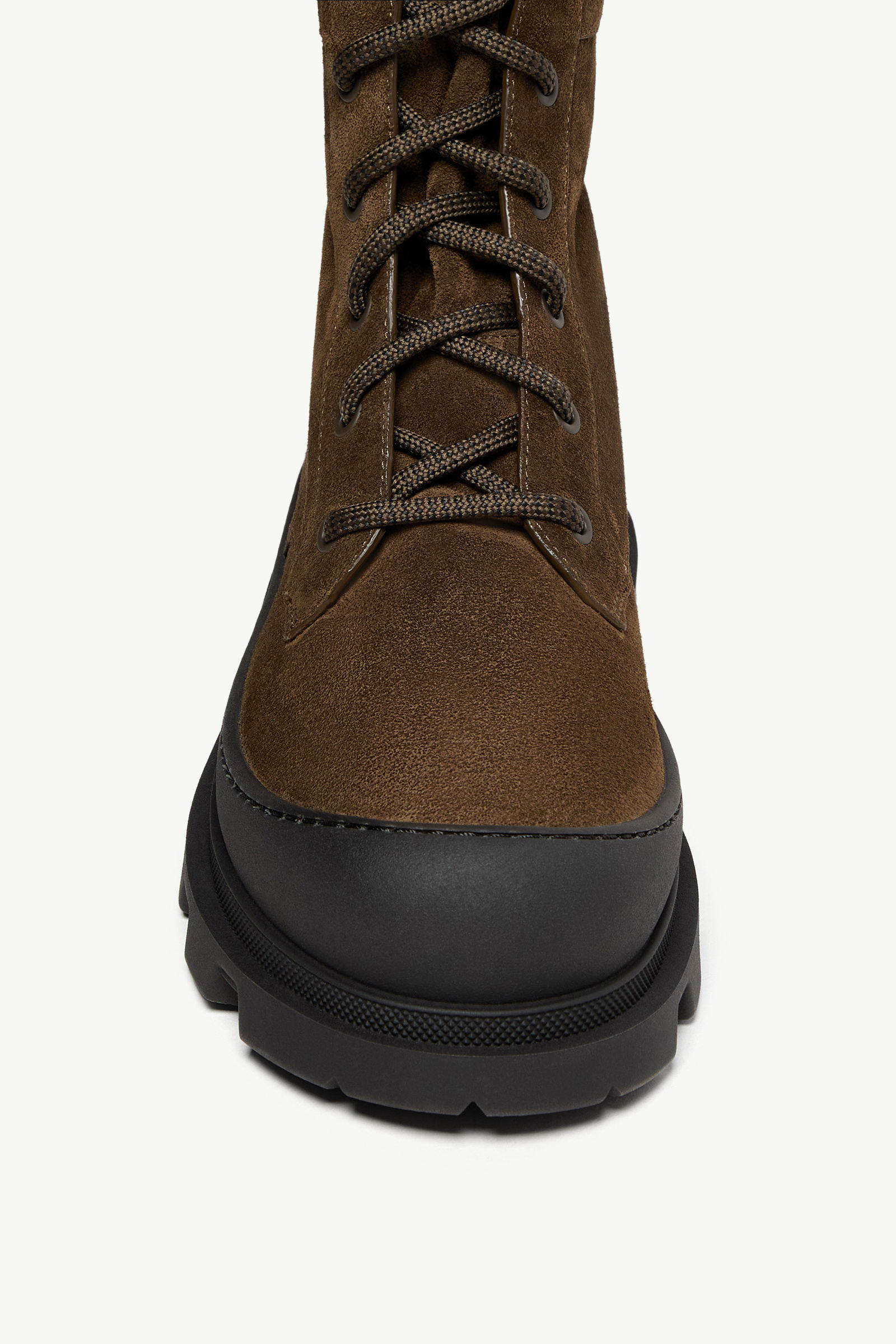 Vera High Suede Lace-Up Boots Women Olive Green Moncler 2