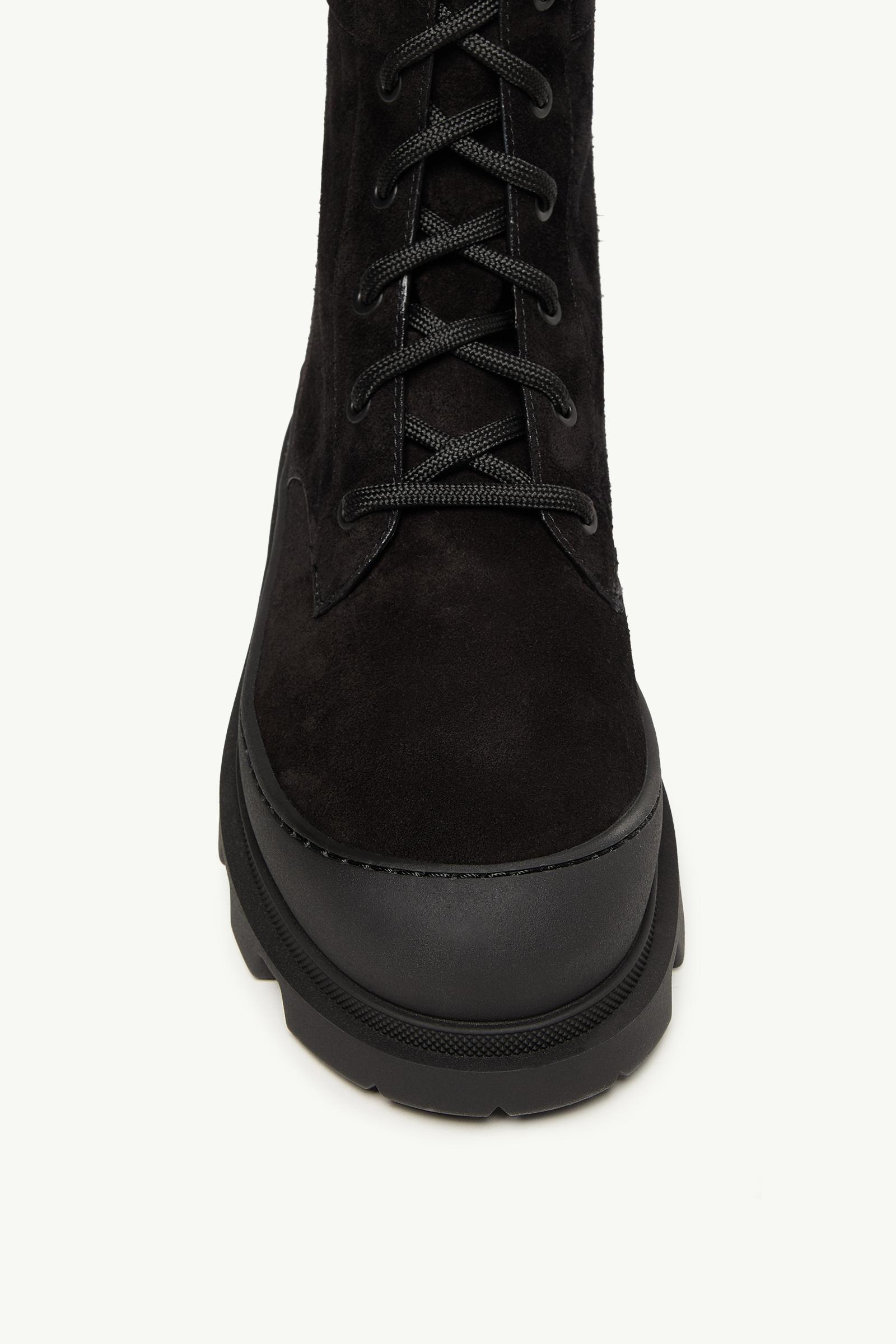 Vera High Suede Lace-Up Boots Women Black Moncler 1