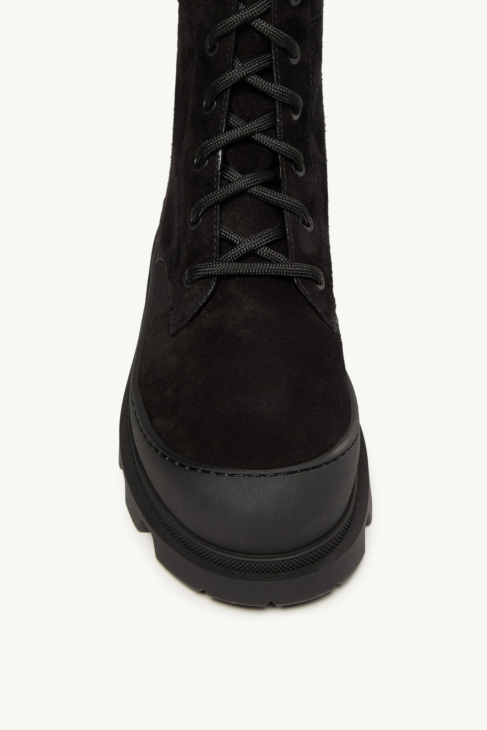 Vera High Suede Lace-Up Boots Women Black Moncler 1