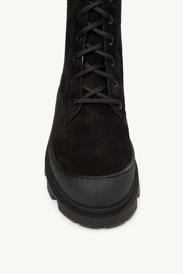 Vera High Suede Lace-Up Boots Women Black Moncler 2