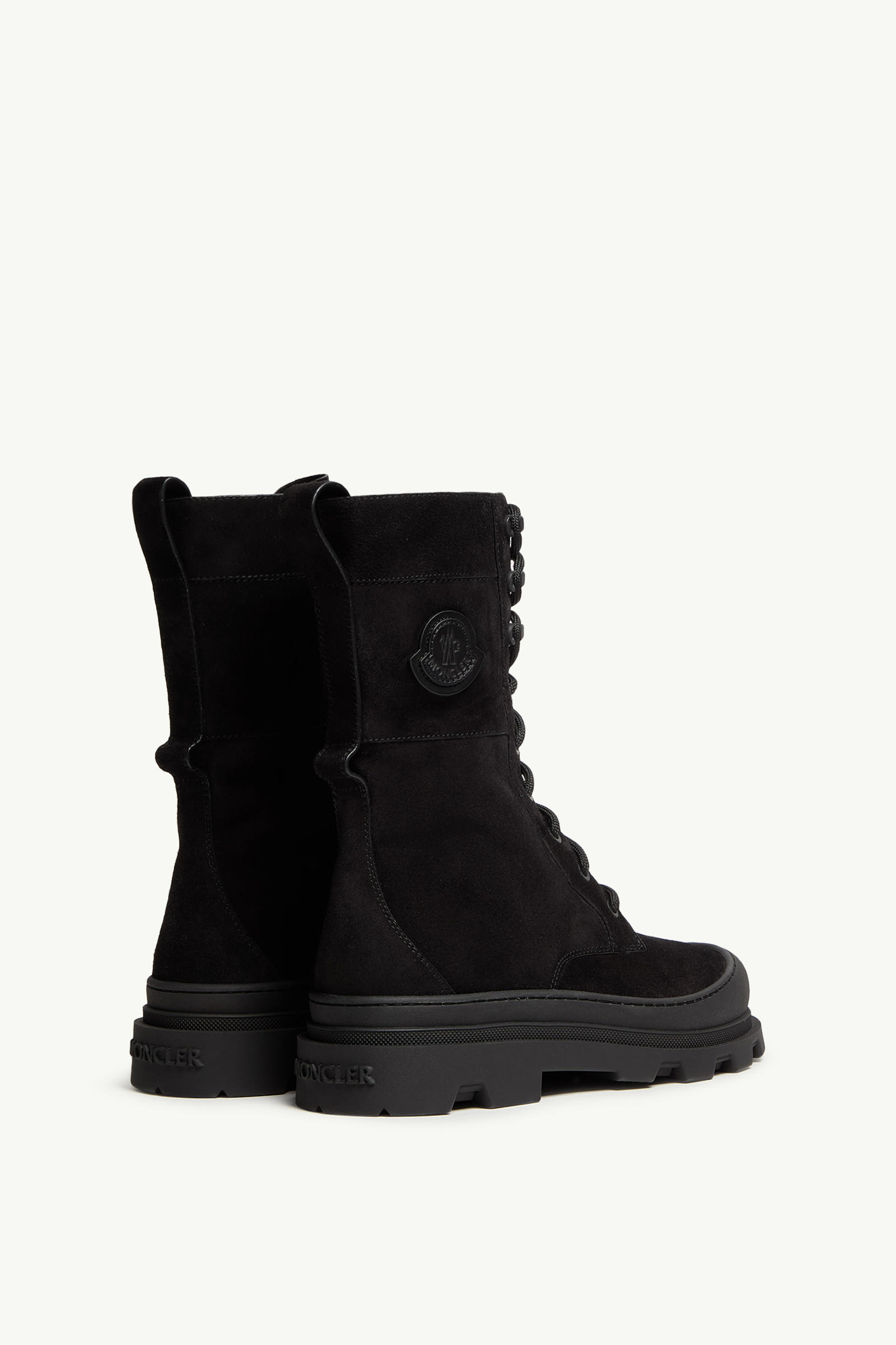 Vera High Suede Lace-Up Boots Women Black Moncler 3