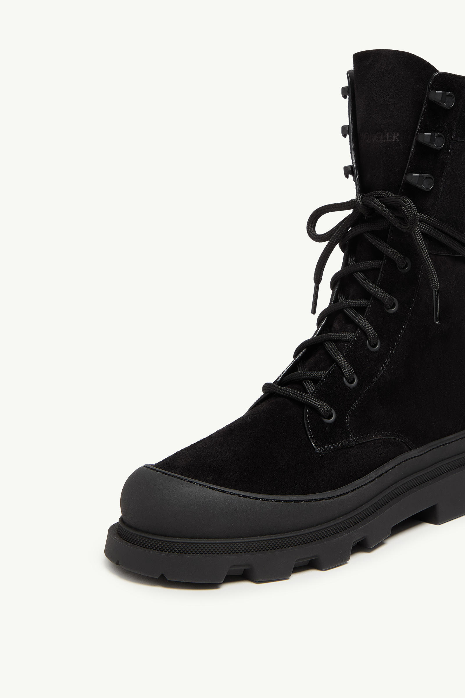 Vera High Suede Lace-Up Boots Women Black Moncler 5