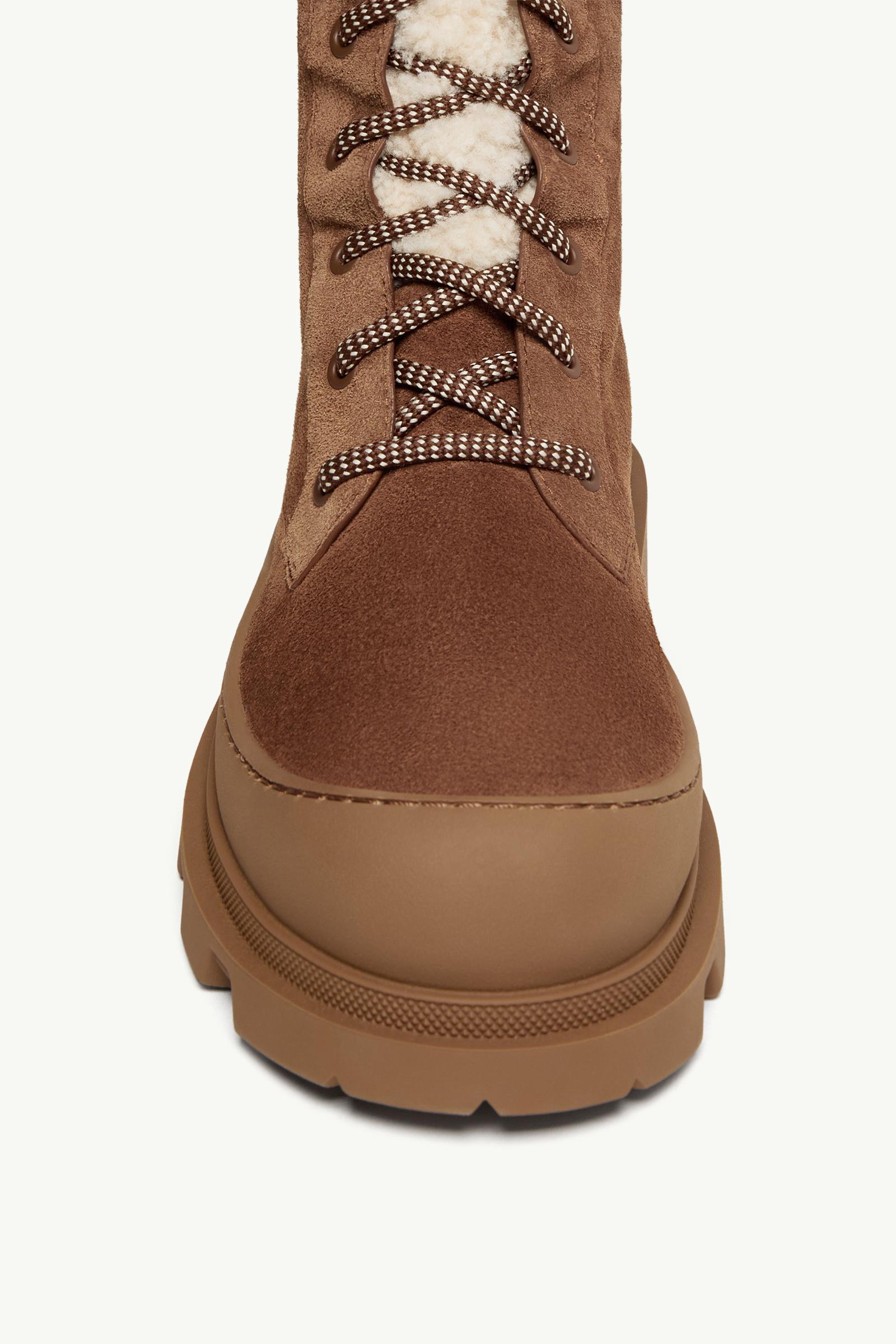 Brown Vera High Suede & Shearling Lace-Up Boots - Boots for Women