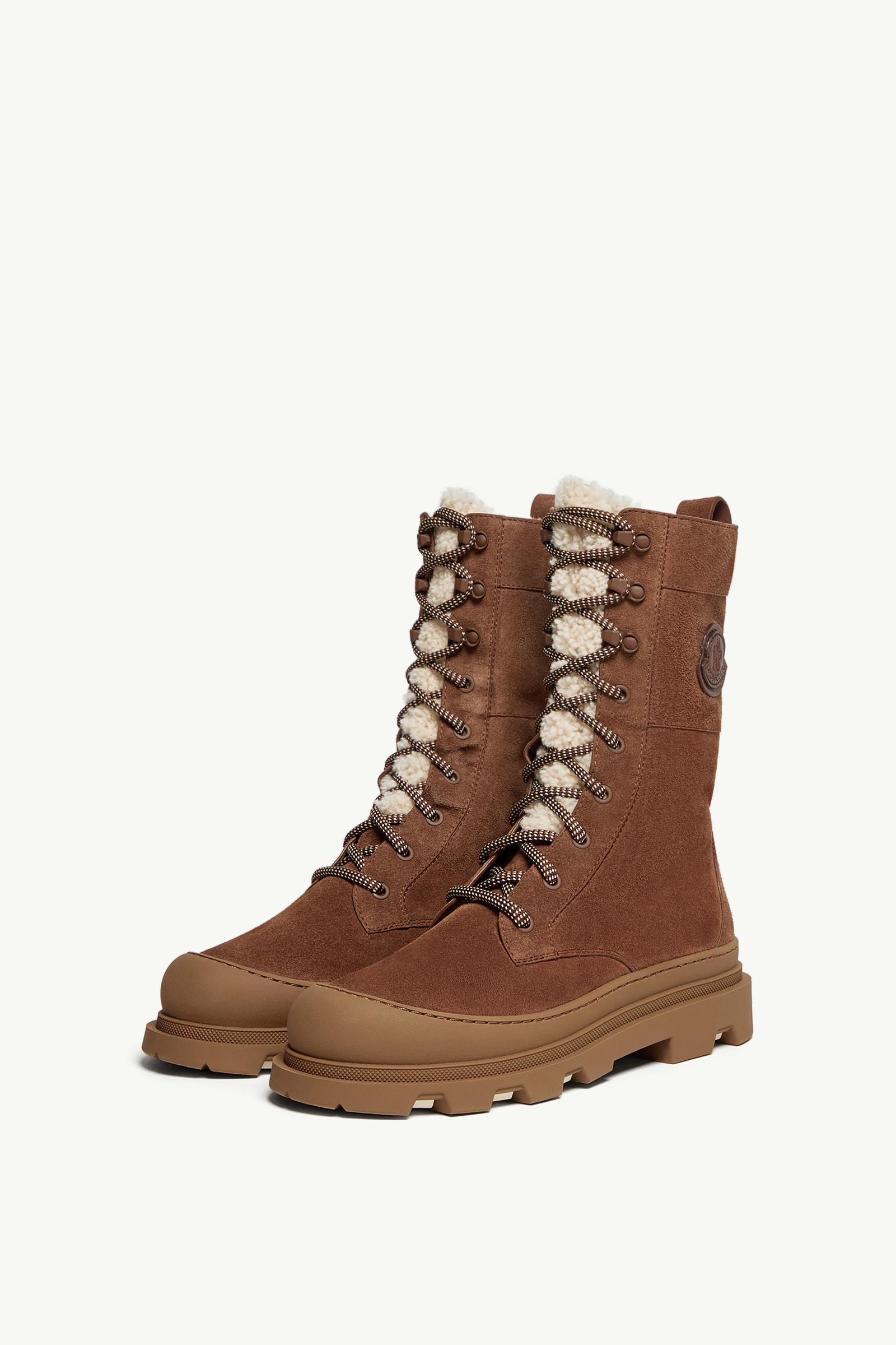 Brown Vera High Suede & Shearling Lace-Up Boots - Boots for Women