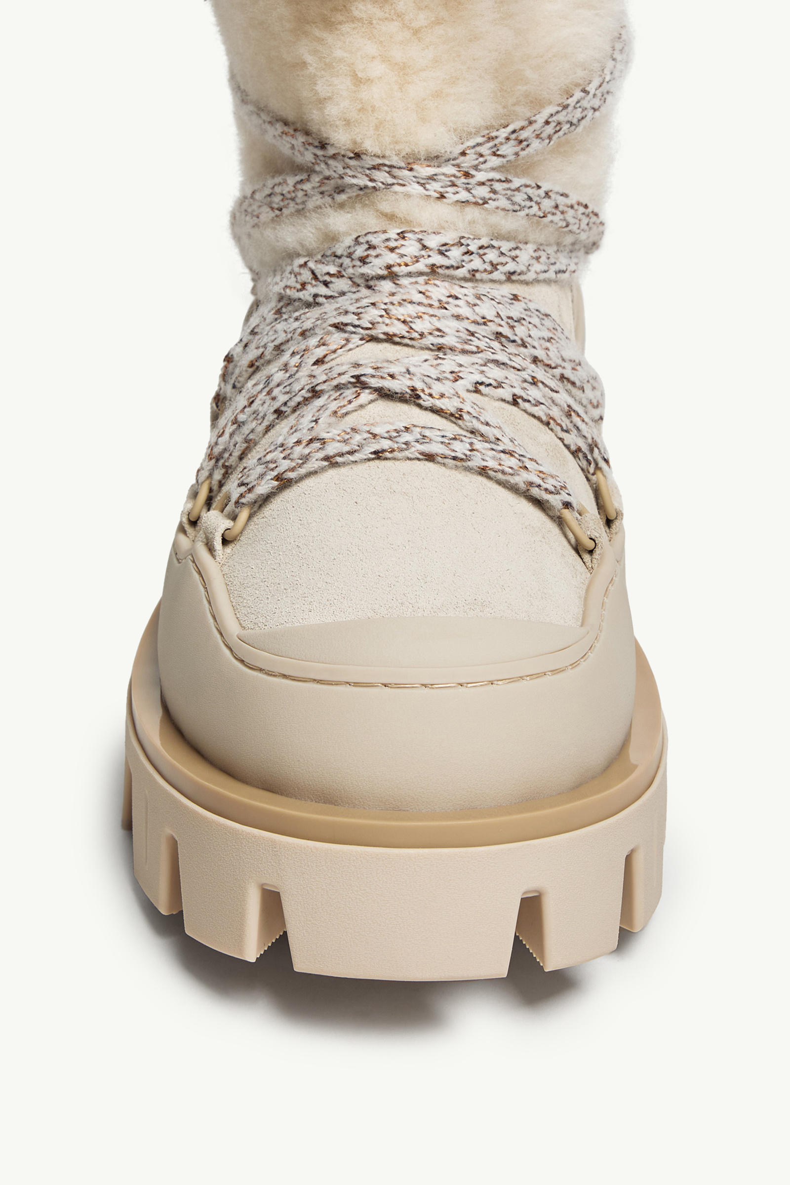 Botas de lana de oveja joven y ante Peak Après Mujer Beige Claro Moncler 2