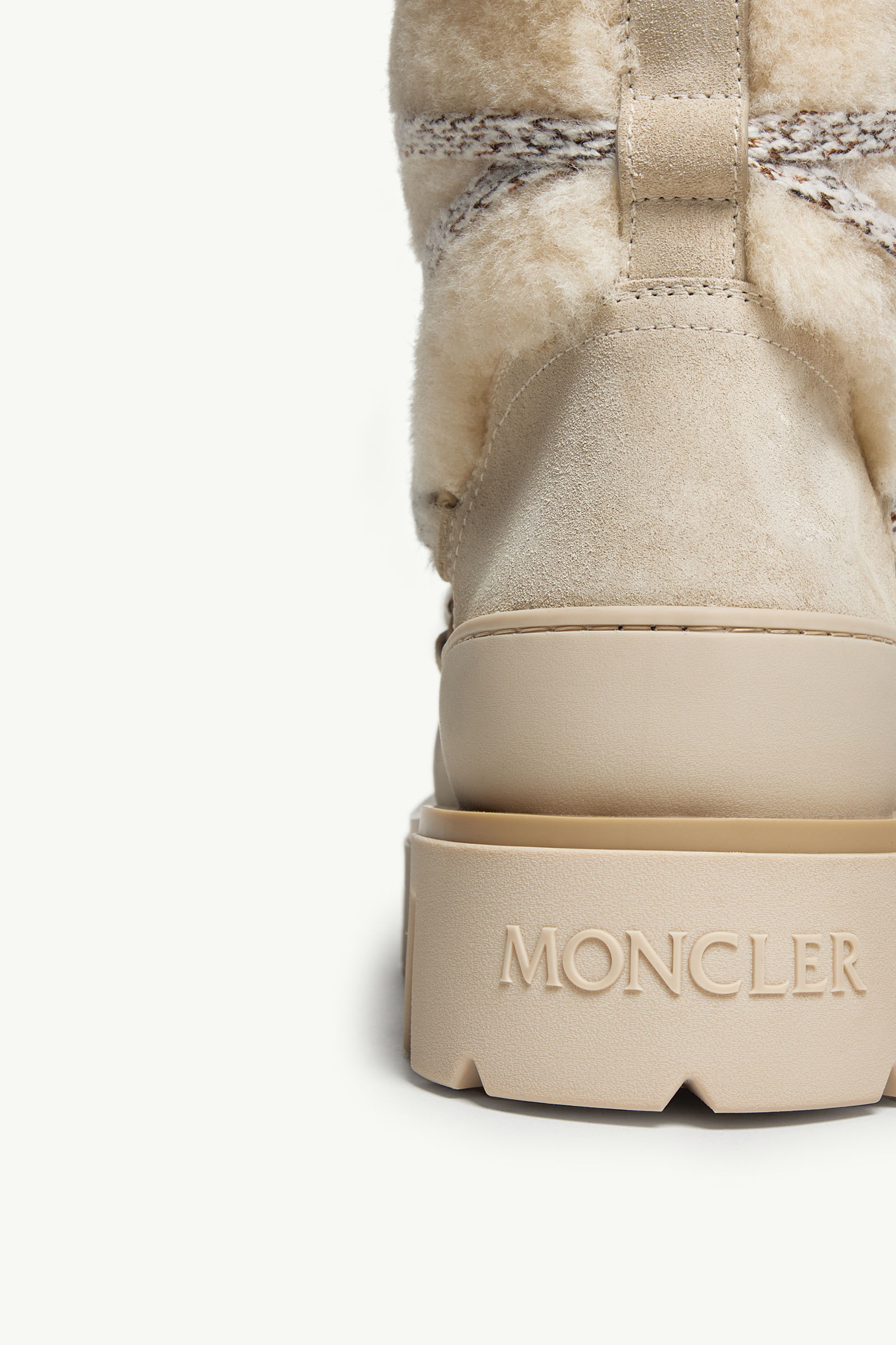 Botas de lana de oveja joven y ante Peak Après Mujer Beige Claro Moncler 6