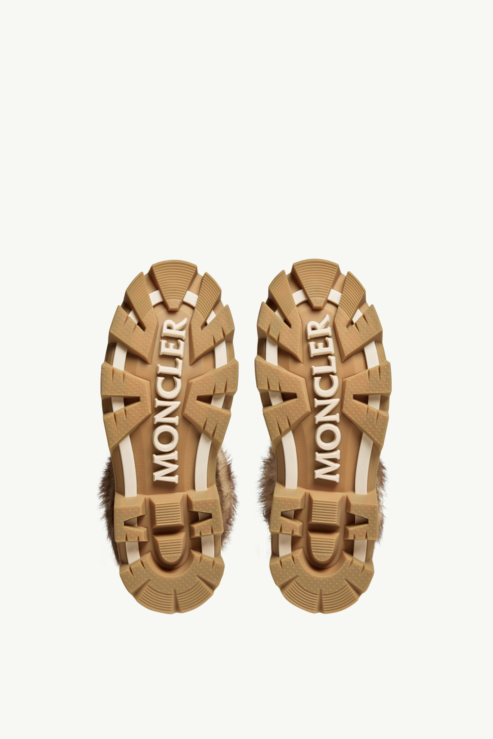 Bottes en daim et shearling Peak Après Femmes Beige Chameau Moncler 5