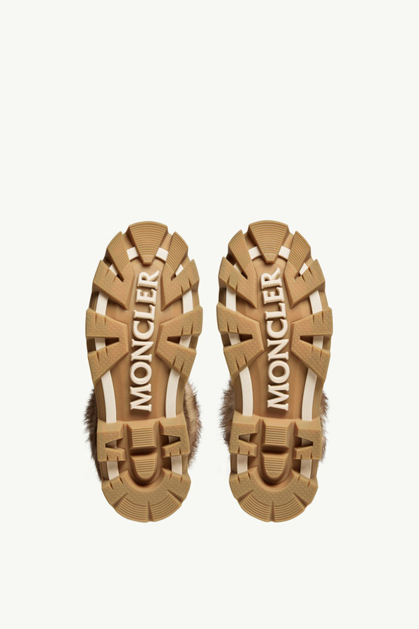 Peak Après Suede & Shearling Boots Women Camel Beige Moncler 5