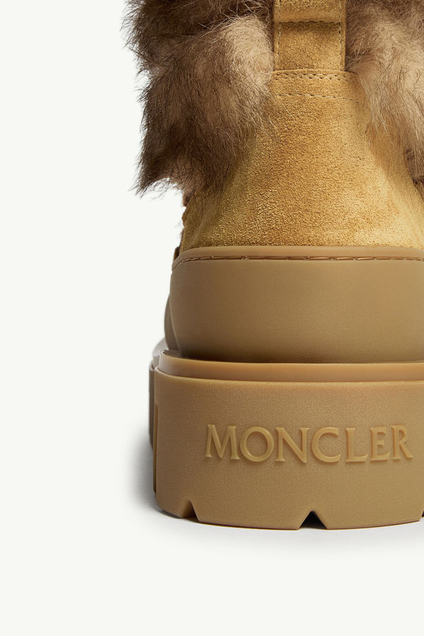 Peak Après Suede & Shearling Boots Women Camel Beige Moncler 6