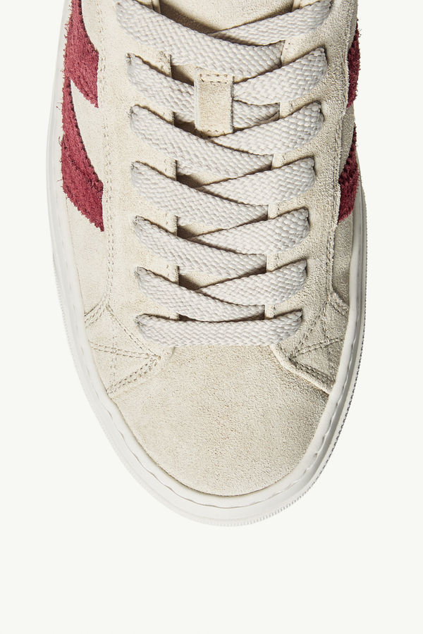 Monaco2 Leather Trainers Men Beige & Burgundy Moncler 2