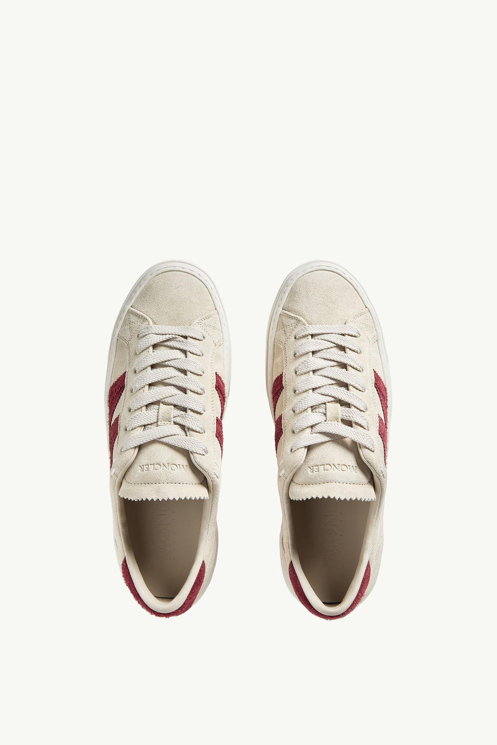 Monaco2 Leather Trainers Men Beige & Burgundy Moncler 5