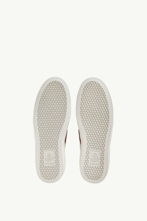 Sneakers Monaco2 en cuir Hommes Beige & Bordeaux Moncler 6
