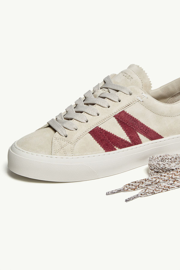 Sneakers Monaco2 en cuir Hommes Beige & Bordeaux Moncler 7