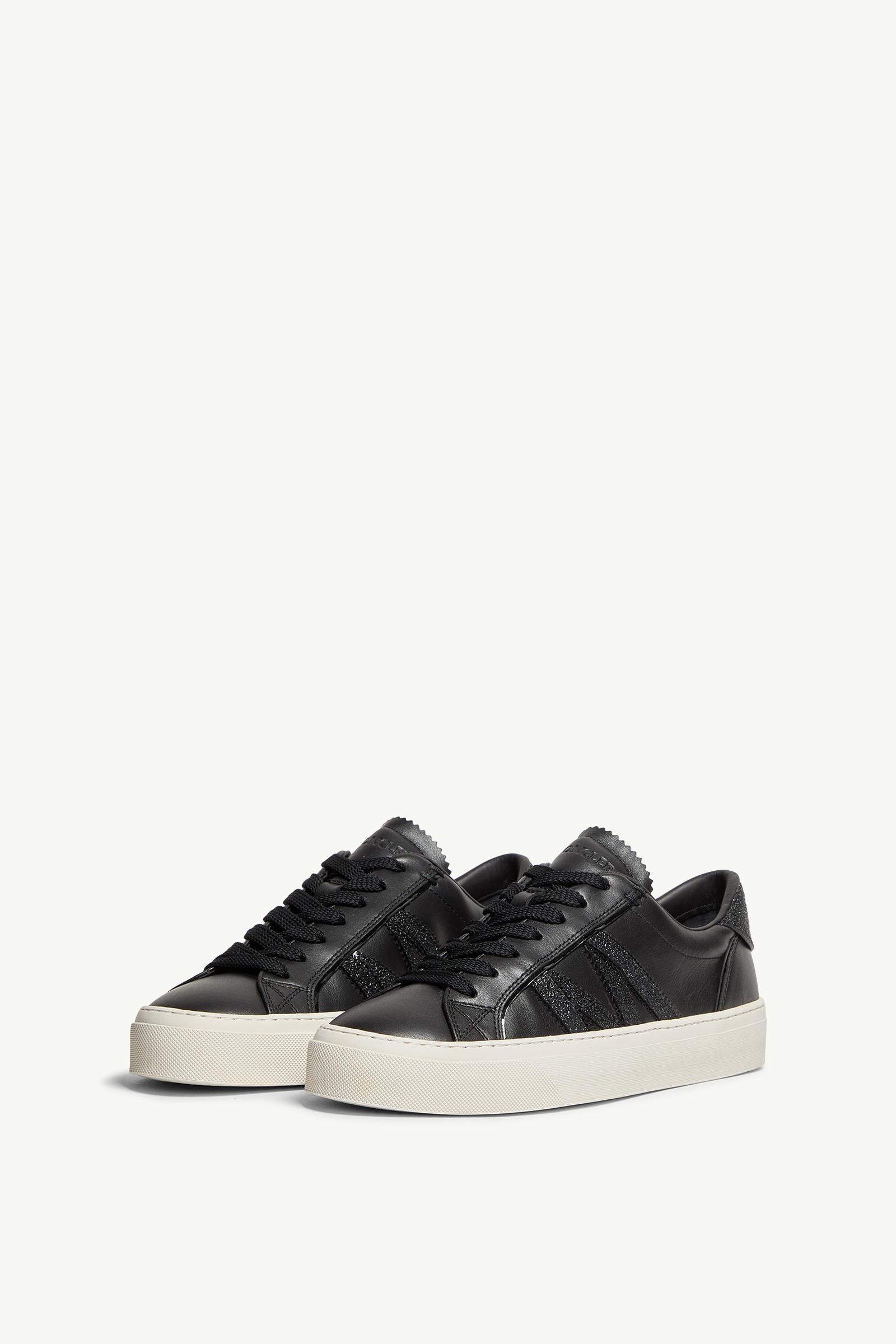 ★MONCLER★モナコ レザースニーカー 黒ブラック サイズ42 27.0 Black Monaco2 Leather & Glitter Sneakers - Sneakers for Women
