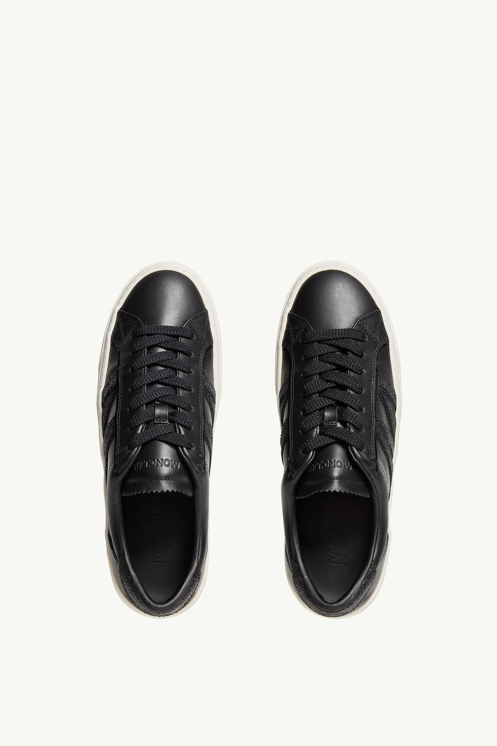 Sneaker Monaco2 in pelle e glitter Donna Nero Moncler 5